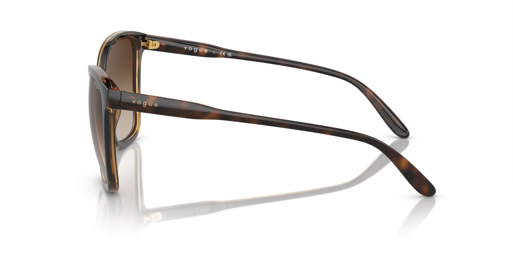 Sunglasses Vogue VO 5520S (W65613) color havana scuro shape butterfly lenses marrone sfumato