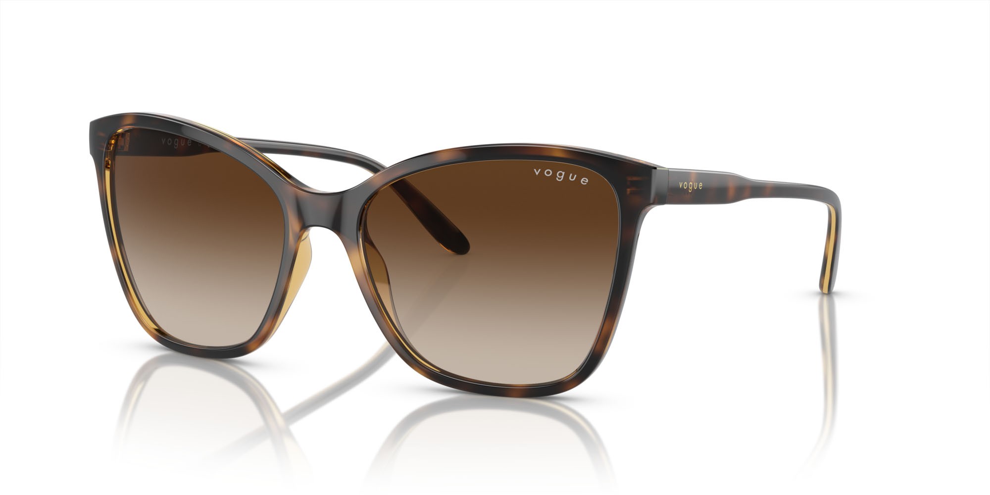 Sunglasses Vogue VO 5520S (W65613) color havana scuro shape butterfly lenses marrone sfumato