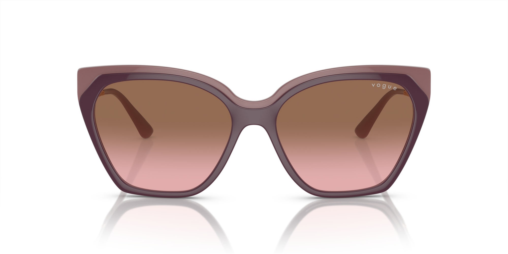Occhiali da sole Vogue VO 5521S (310014) colore viola rosso top/rosa antico forma cat eye lenti rosa sfumato marrone