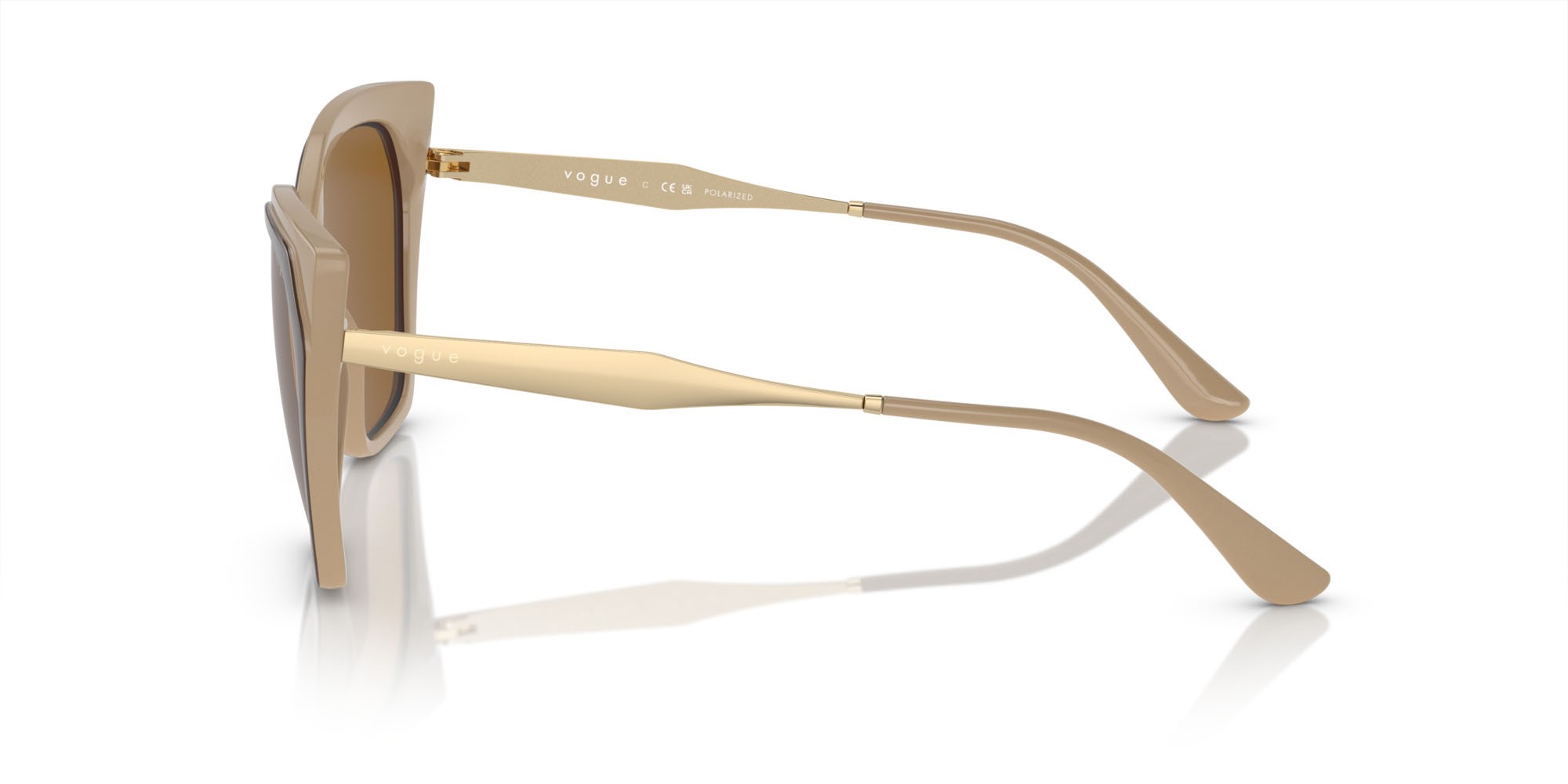 Occhiali da sole Vogue VO 5521S (310183) colore marrone top/nude forma cat eye lenti polar marrone scuro