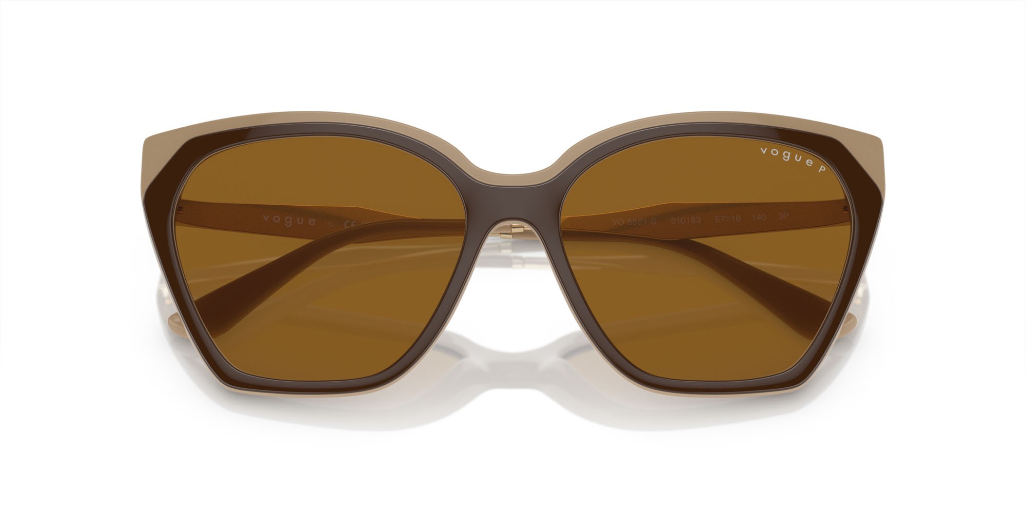 Occhiali da sole Vogue VO 5521S (310183) colore marrone top/nude forma cat eye lenti polar marrone scuro