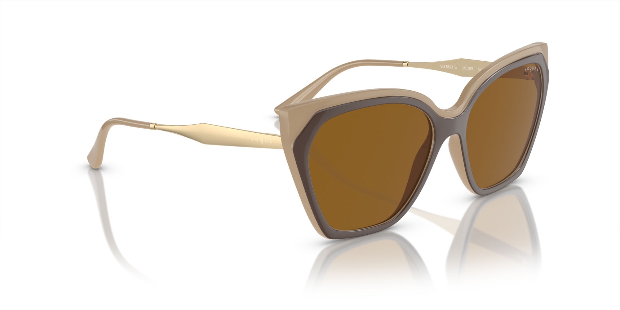 Occhiali da sole Vogue VO 5521S (310183) colore marrone top/nude forma cat eye lenti polar marrone scuro