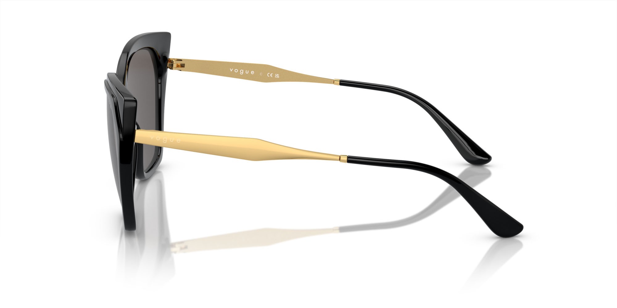 Occhiali da sole Vogue VO 5521S (W44/87) colore nero forma cat eye lenti nero/grigio fumo