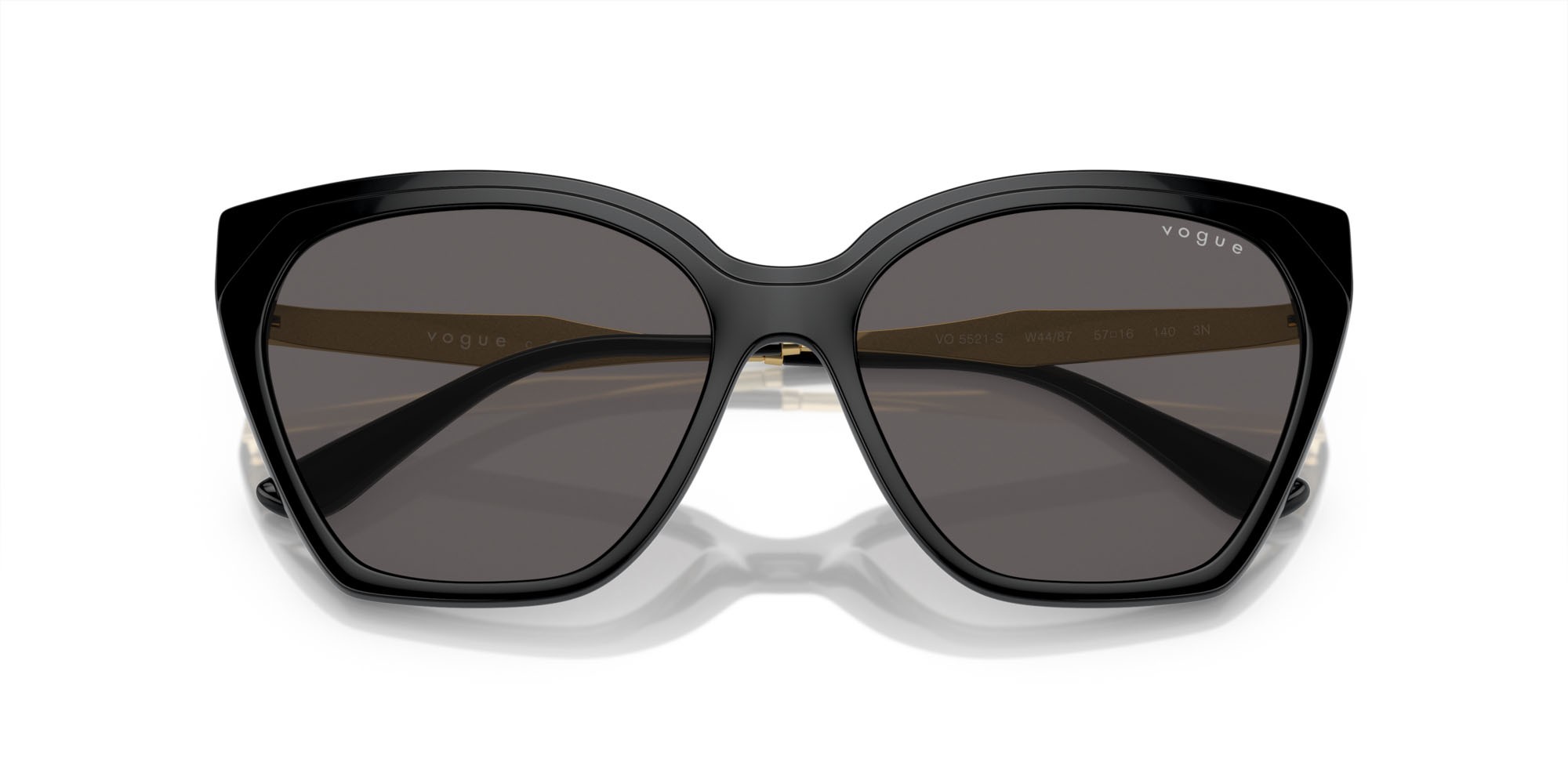 Occhiali da sole Vogue VO 5521S (W44/87) colore nero forma cat eye lenti nero/grigio fumo