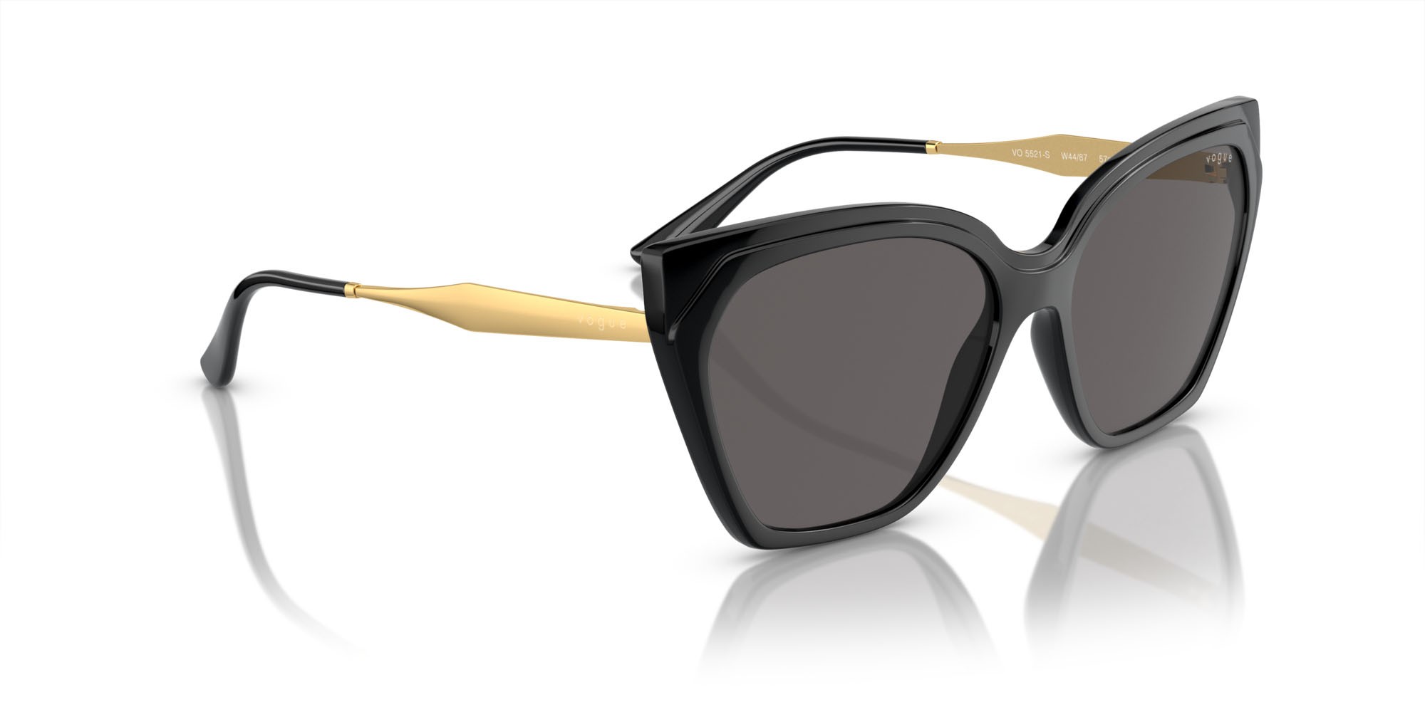 Occhiali da sole Vogue VO 5521S (W44/87) colore nero forma cat eye lenti nero/grigio fumo