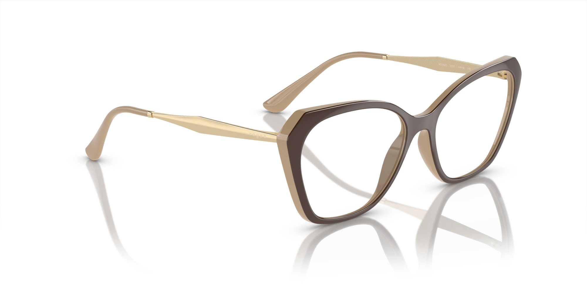 Eyeglasses Vogue VO 5522 (3101) color marrone top/nude shape irregular lenses lente demo