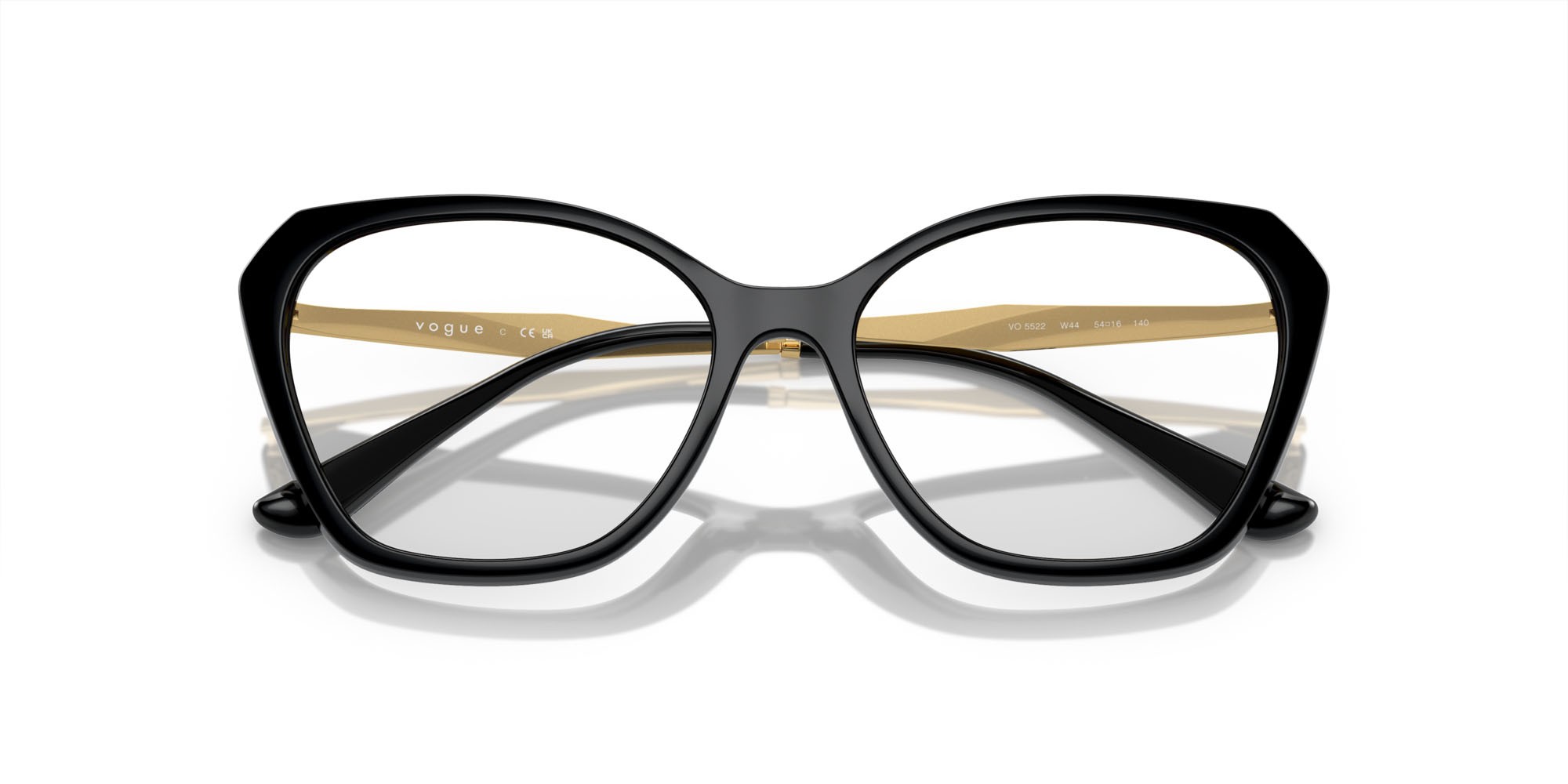 Eyeglasses Vogue VO 5522 (W44) color nero shape irregular lenses lente demo