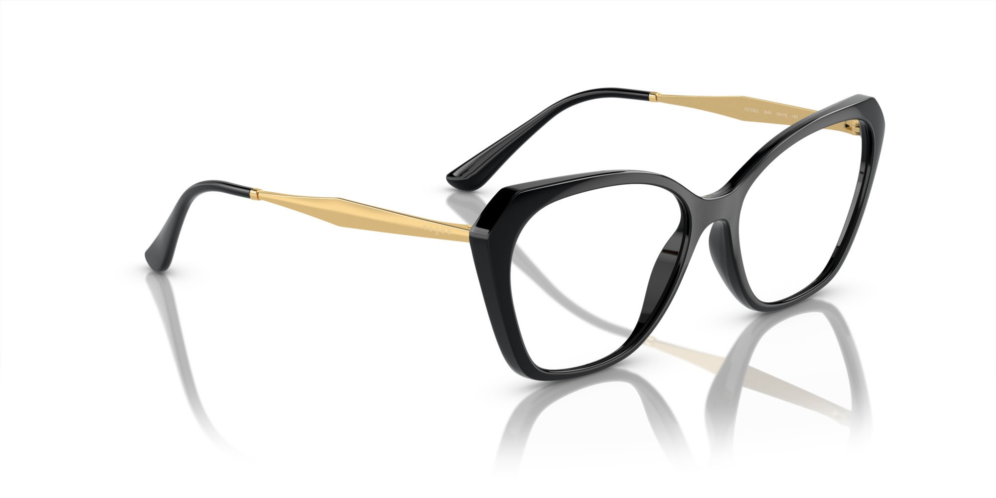 Eyeglasses Vogue VO 5522 (W44) color nero shape irregular lenses lente demo