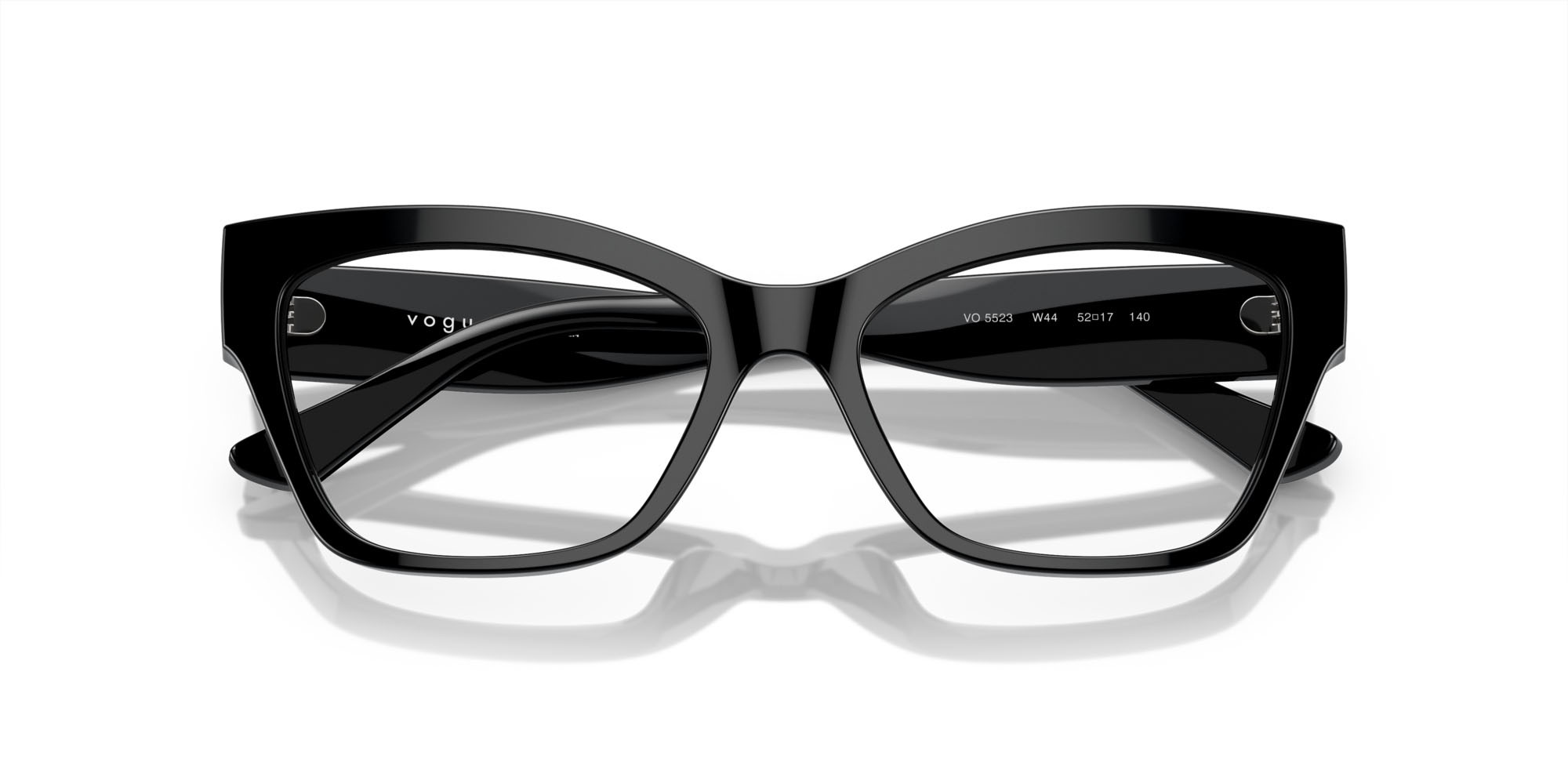 Occhiali da vista Vogue VO 5523 (W44) colore nero forma cat eye lenti lente demo