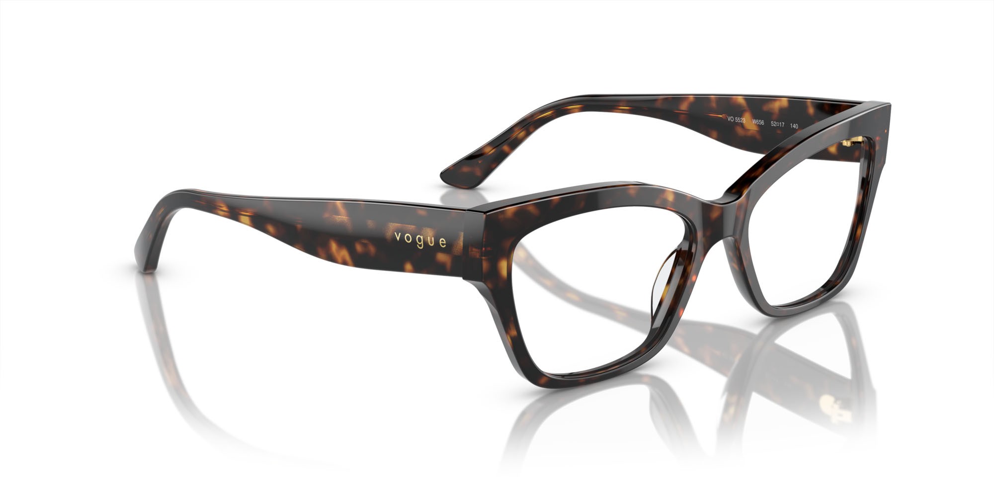 Eyeglasses Vogue VO 5523 (W656) color havana scuro shape cat eye lenses lente demo