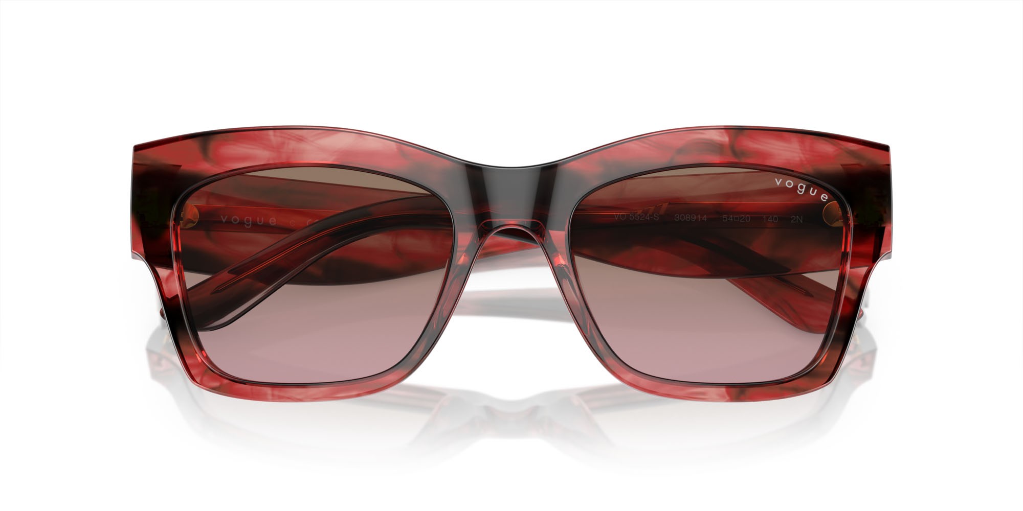 Sonnenbrillen Vogue VO 5524S (308914) farbe havana rosso form quadratisch gläser violetto sfumato marrone