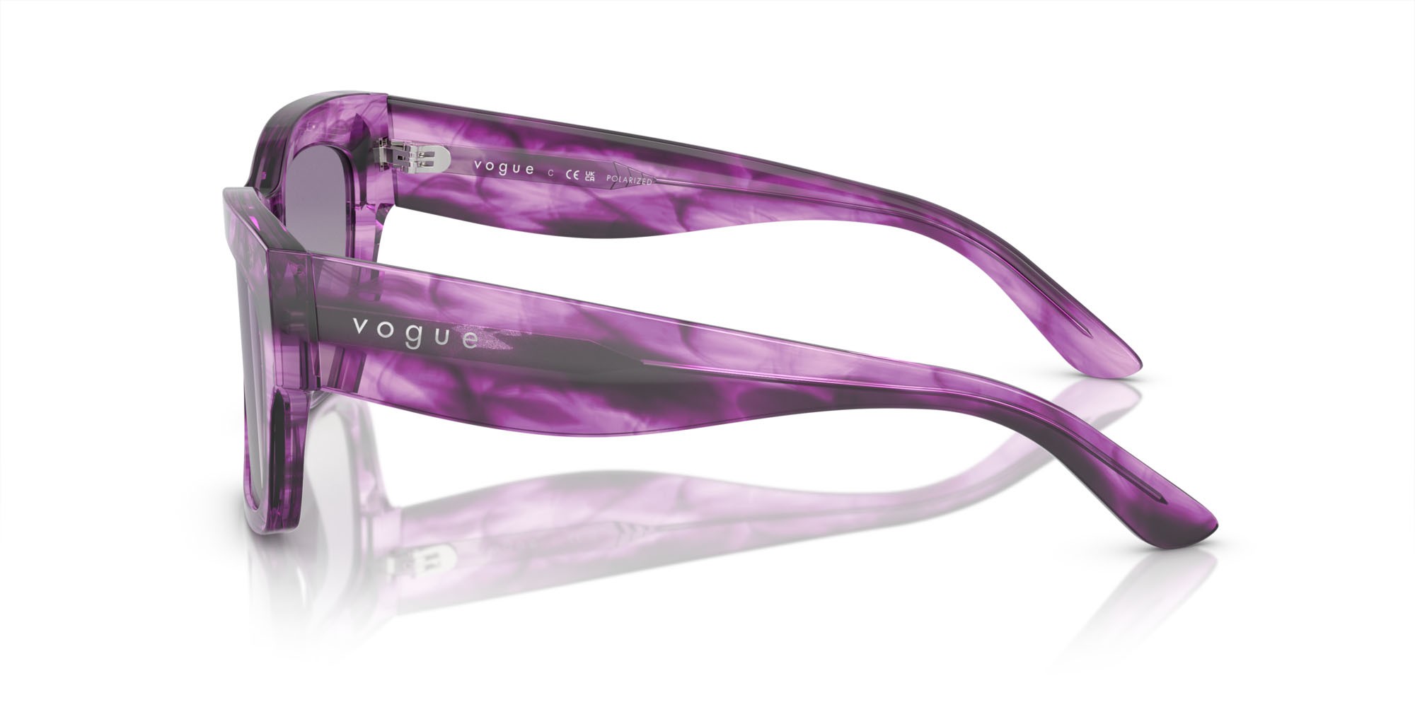 Occhiali da sole Vogue VO 5524S (30908J) colore havana viola forma quadrato lenti grigio sfumato viola polarizzata