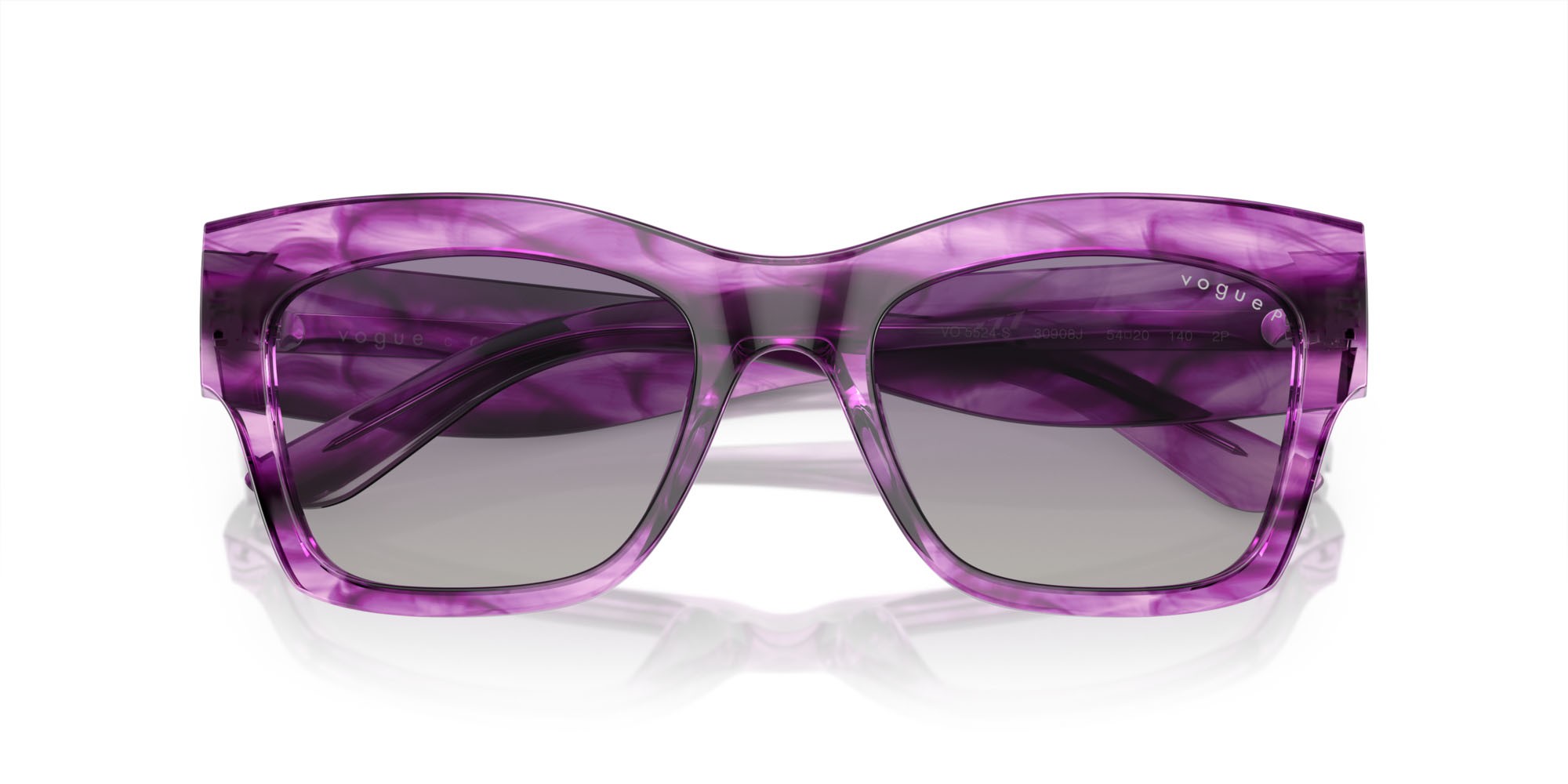 Occhiali da sole Vogue VO 5524S (30908J) colore havana viola forma quadrato lenti grigio sfumato viola polarizzata