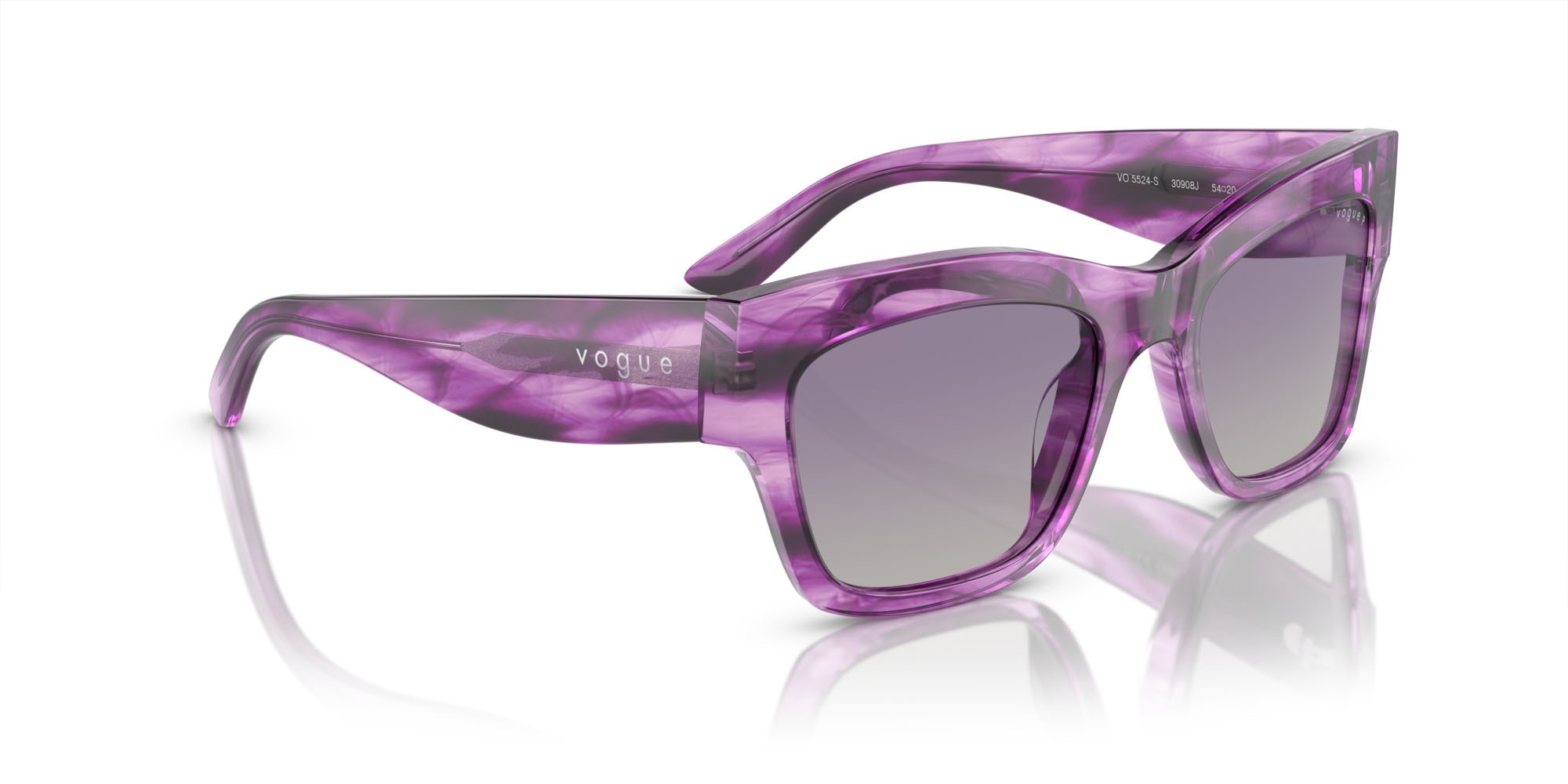 Occhiali da sole Vogue VO 5524S (30908J) colore havana viola forma quadrato lenti grigio sfumato viola polarizzata