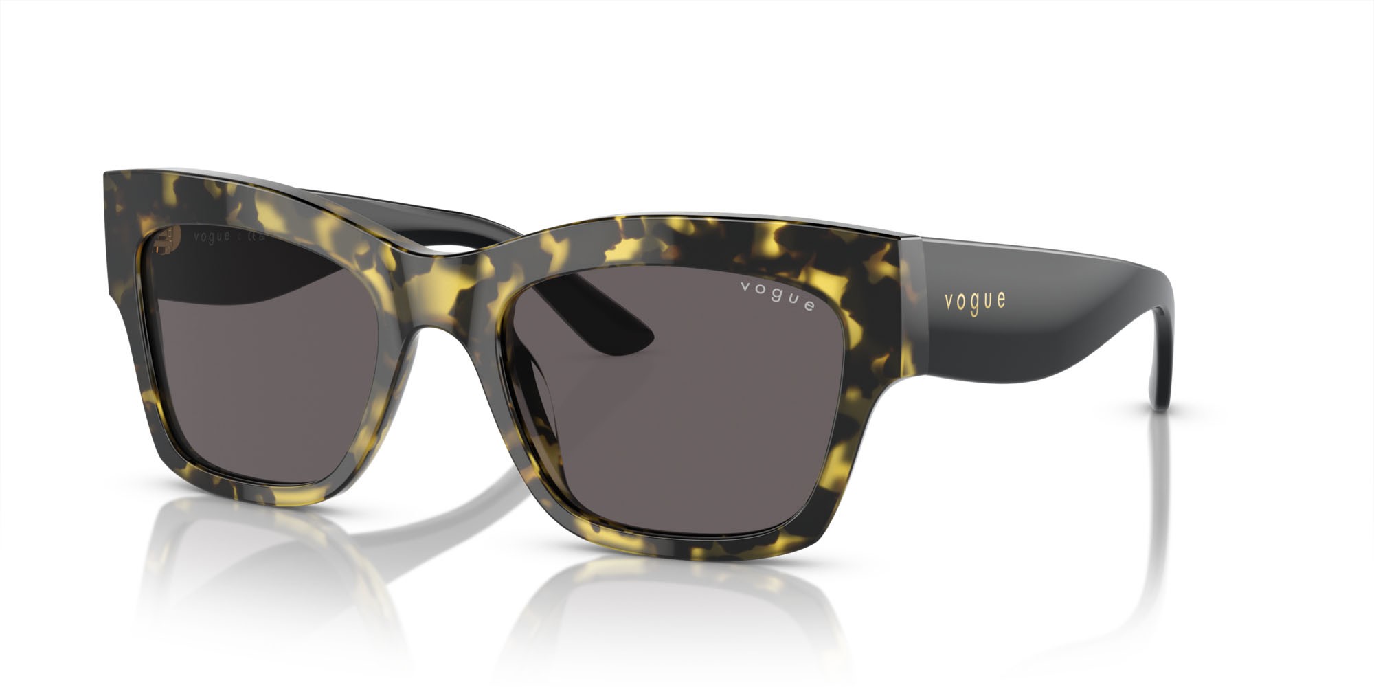 Occhiali da sole Vogue VO 5524S (309187) colore tartarugato giallo forma quadrato lenti nero/grigio fumo