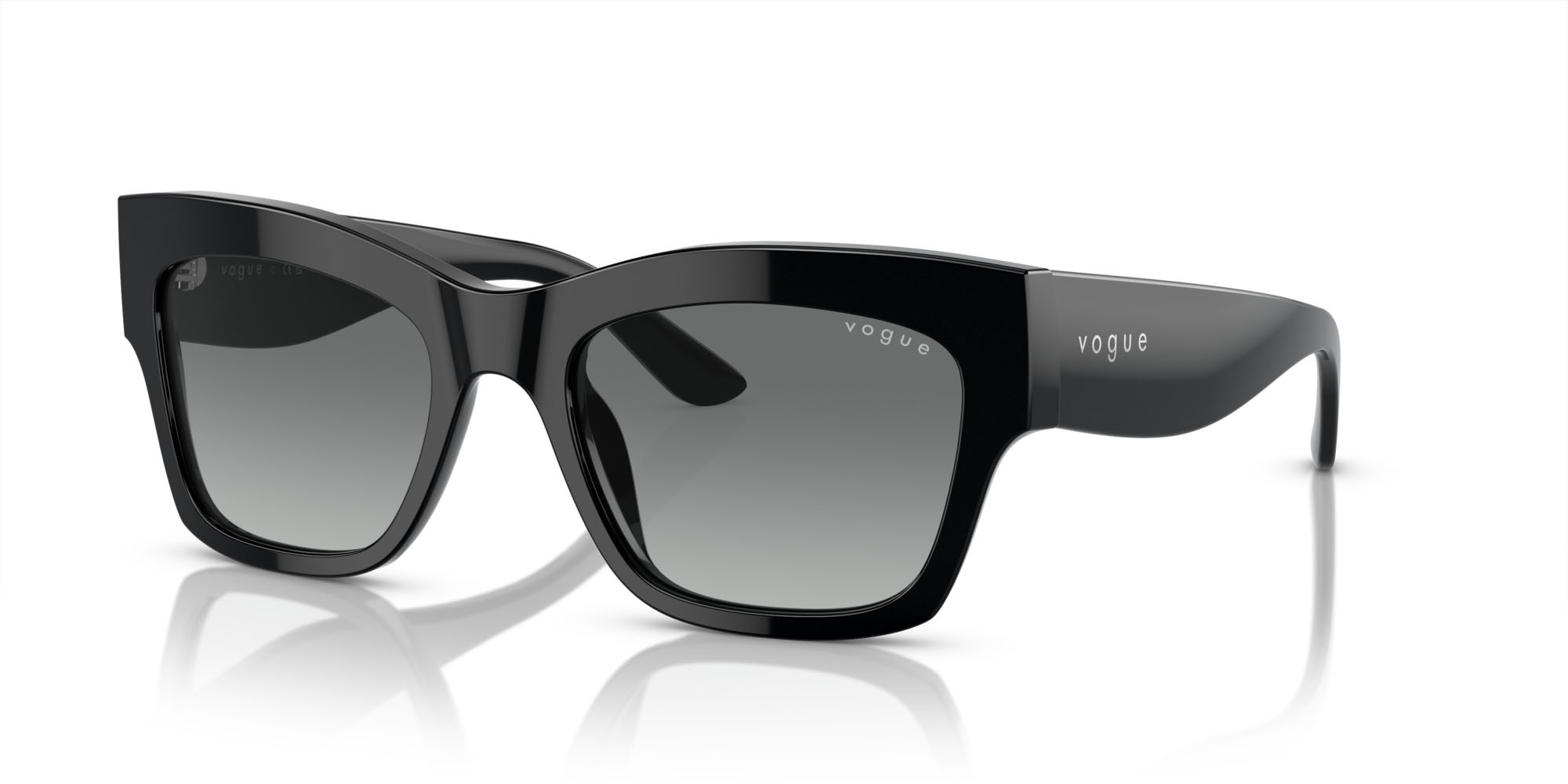 Occhiali da sole Vogue VO 5524S (W44/11) colore nero forma quadrato lenti sfumato grigio