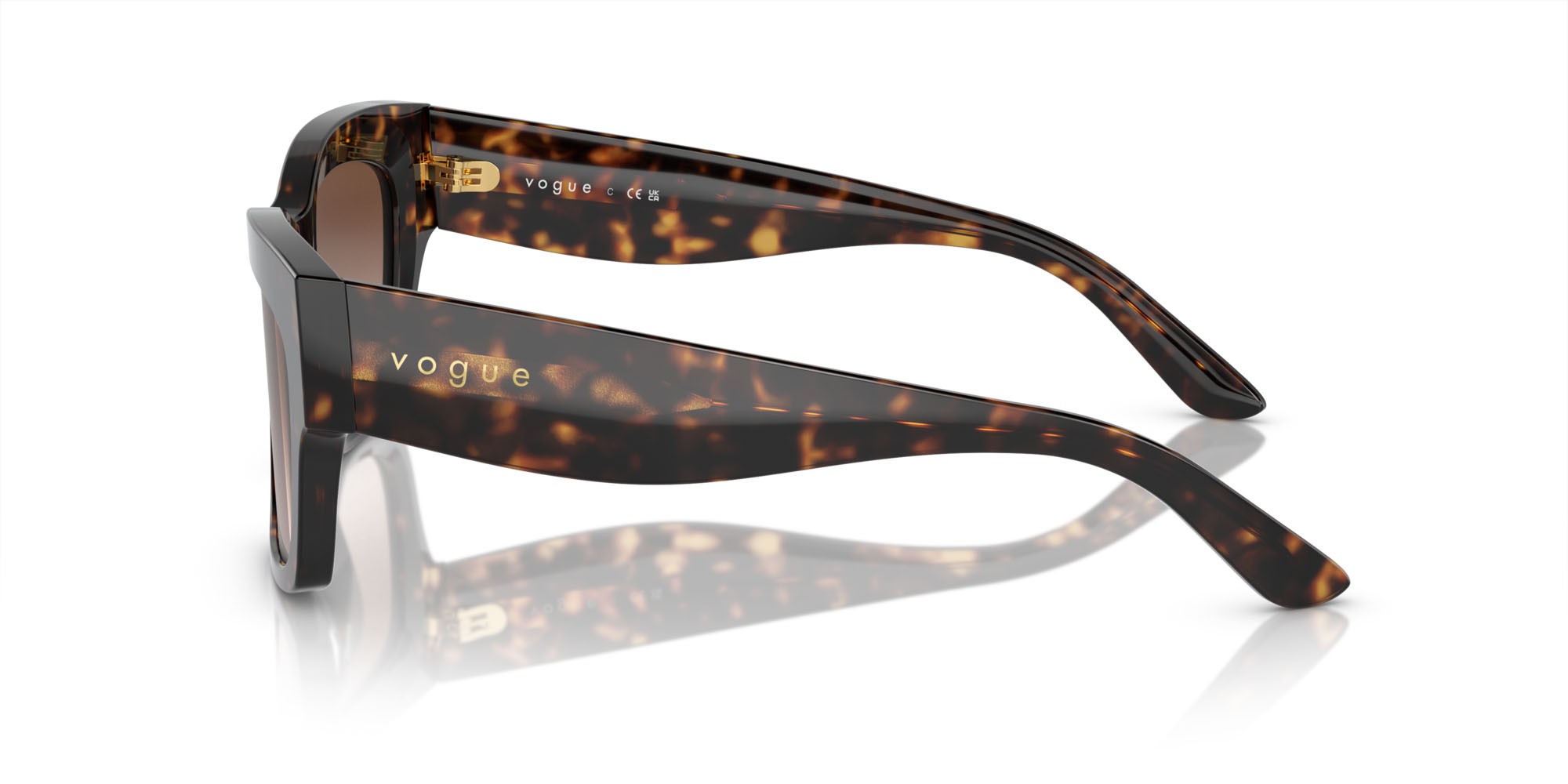 Sunglasses Vogue VO 5524S (W65613) color havana scuro shape square lenses marrone sfumato