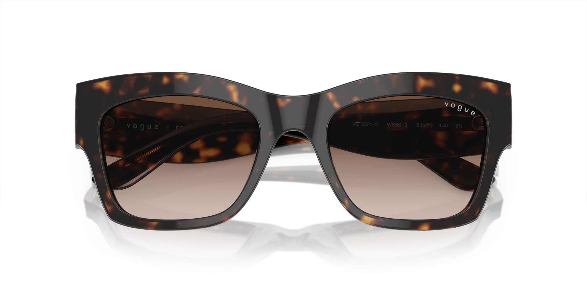 Sunglasses Vogue VO 5524S (W65613) color havana scuro shape square lenses marrone sfumato