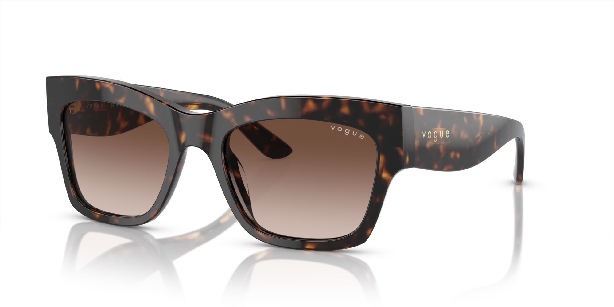 Sunglasses Vogue VO 5524S (W65613) color havana scuro shape square lenses marrone sfumato