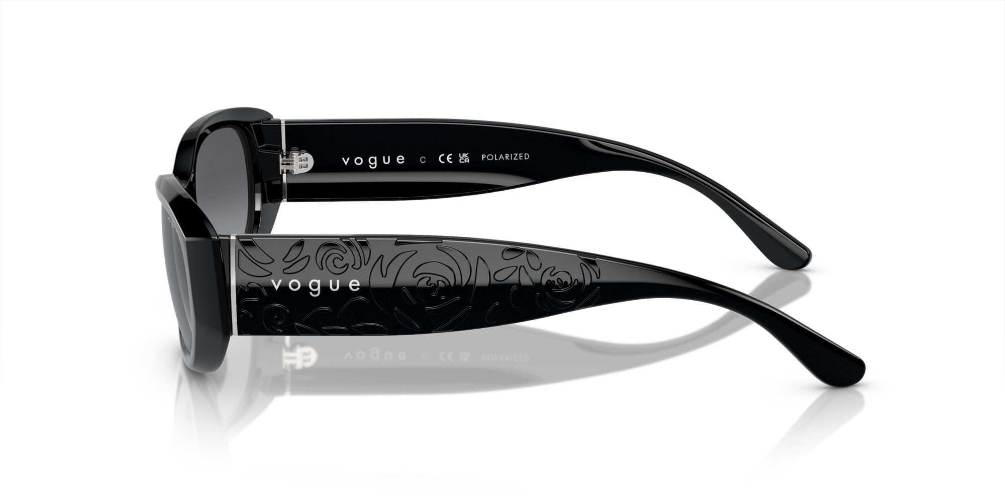 Occhiali da sole Vogue VO 5525S (W44/T3) colore nero forma quadrato lenti polarized grigia sfumata