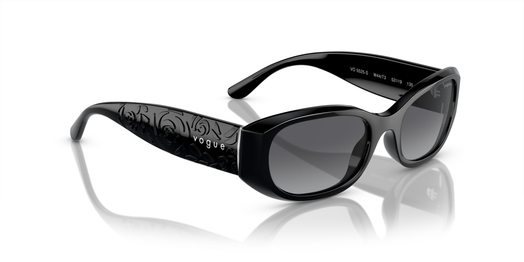 Occhiali da sole Vogue VO 5525S (W44/T3) colore nero forma quadrato lenti polarized grigia sfumata