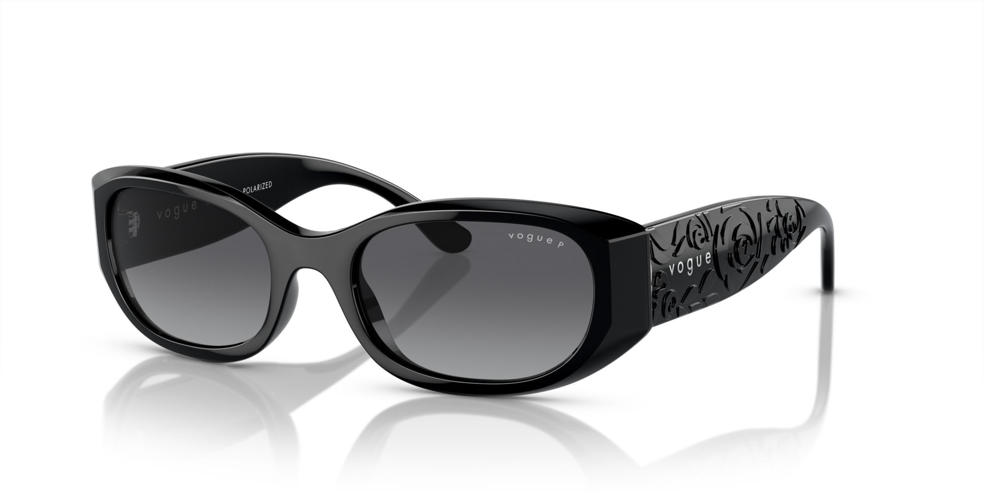 Occhiali da sole Vogue VO 5525S (W44/T3) colore nero forma quadrato lenti polarized grigia sfumata