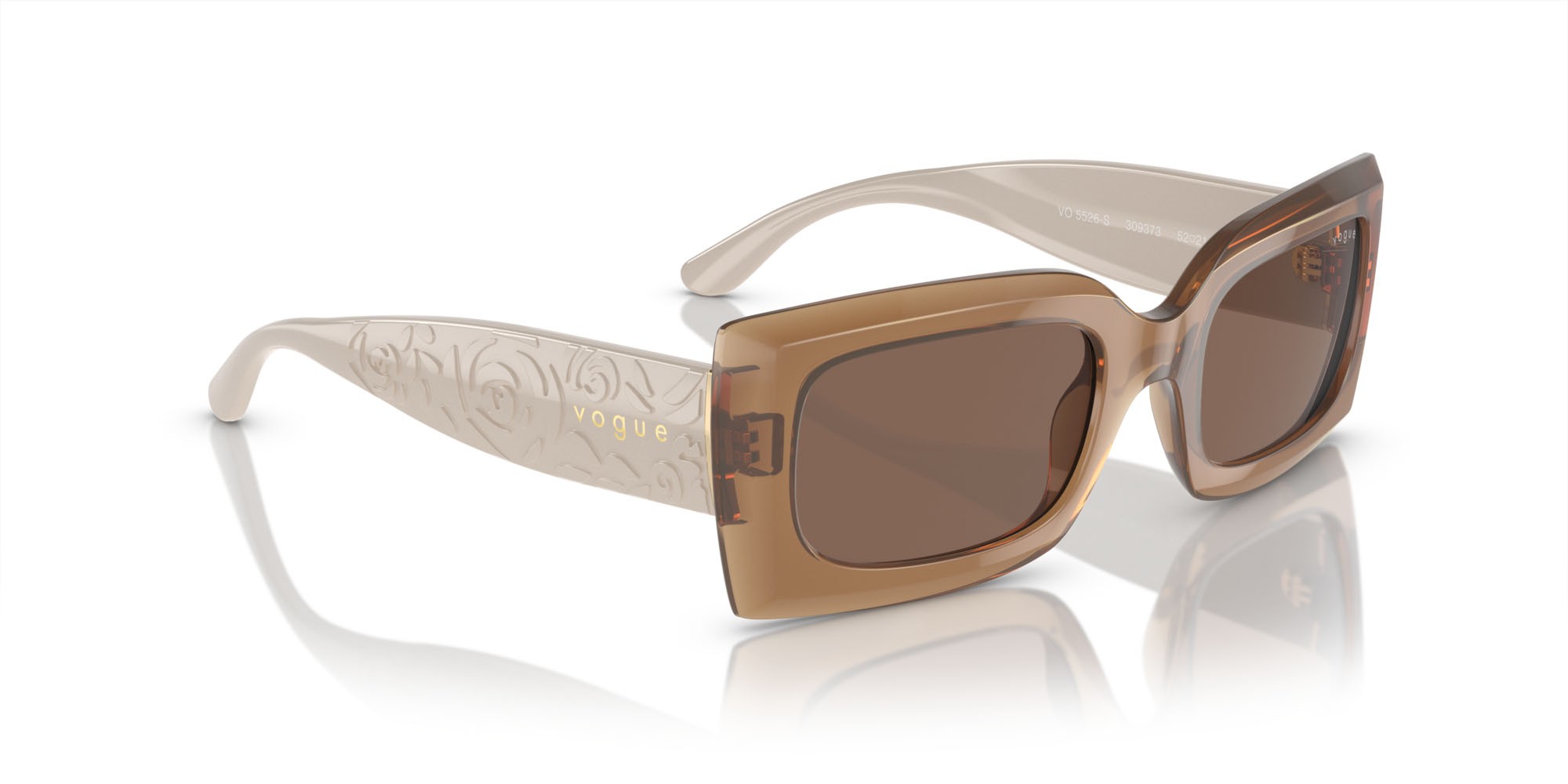Sonnenbrillen Vogue VO 5526S (309373) farbe marrone opale form rechteckig gläser marrone scuro