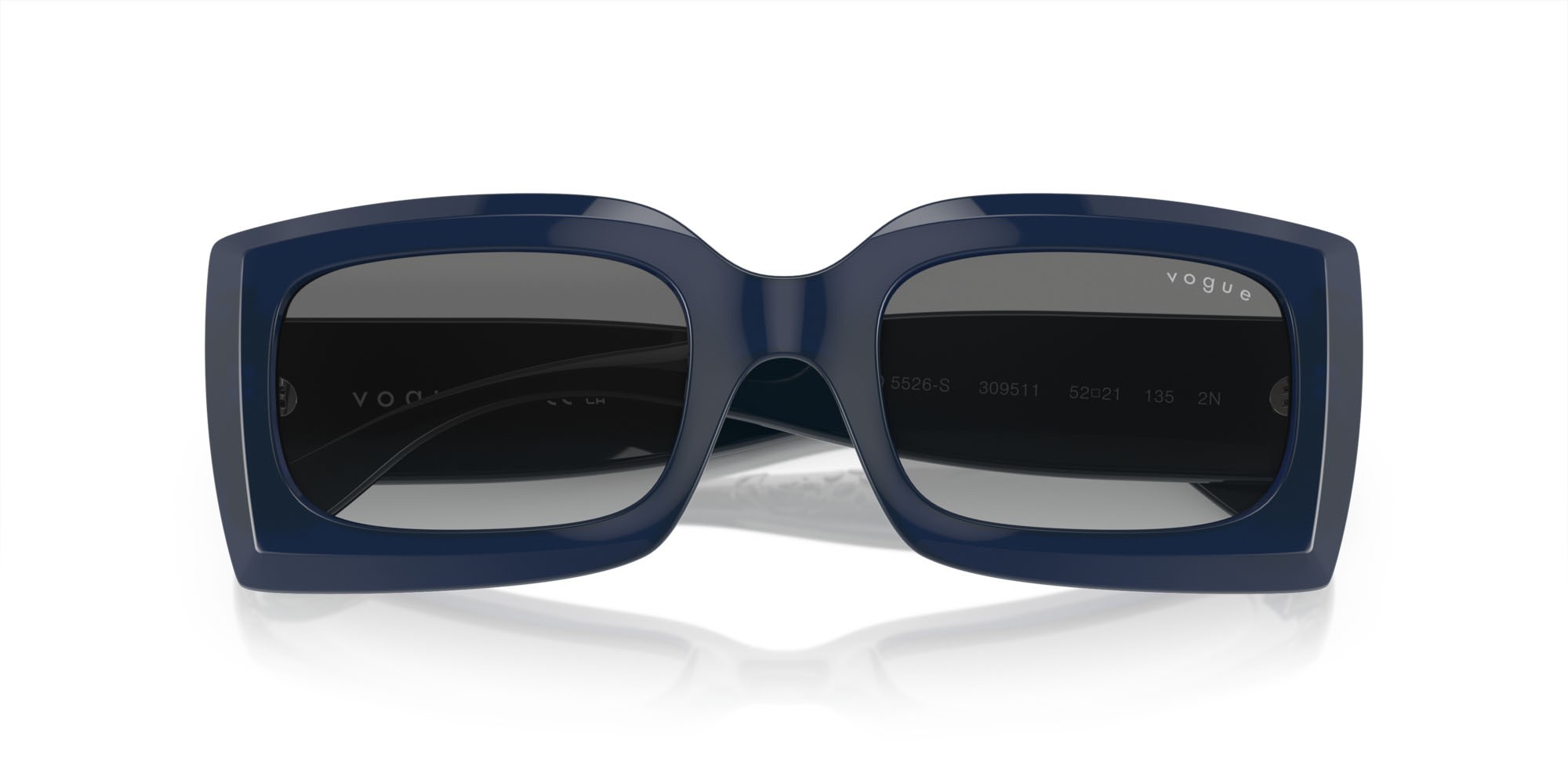 Sonnenbrillen Vogue VO 5526S (309511) farbe blu scuro opalino form rechteckig gläser sfumato grigio