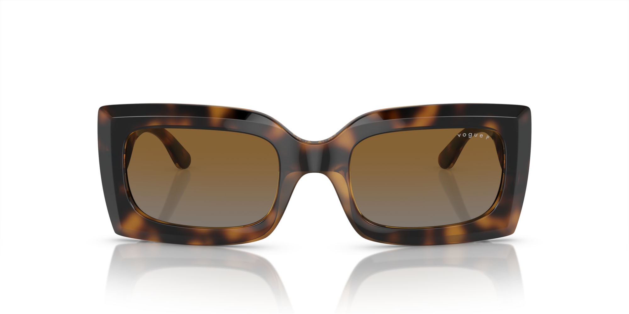 Sonnenbrillen Vogue VO 5526S (W656T5) farbe havana scuro form rechteckig gläser grigio sfumato marrone polarizzata