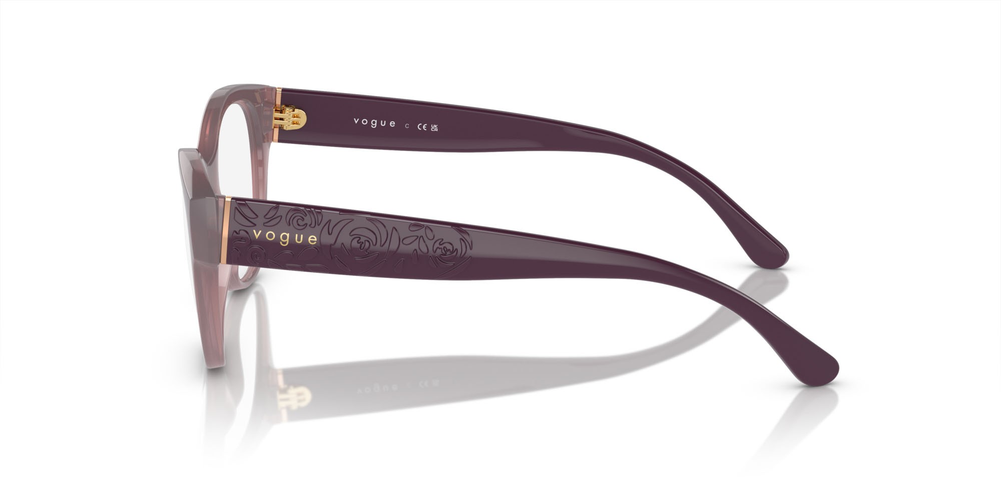 Brillen Vogue VO 5527 (3096) farbe rosa opale form unregelmäßig gläser lente demo