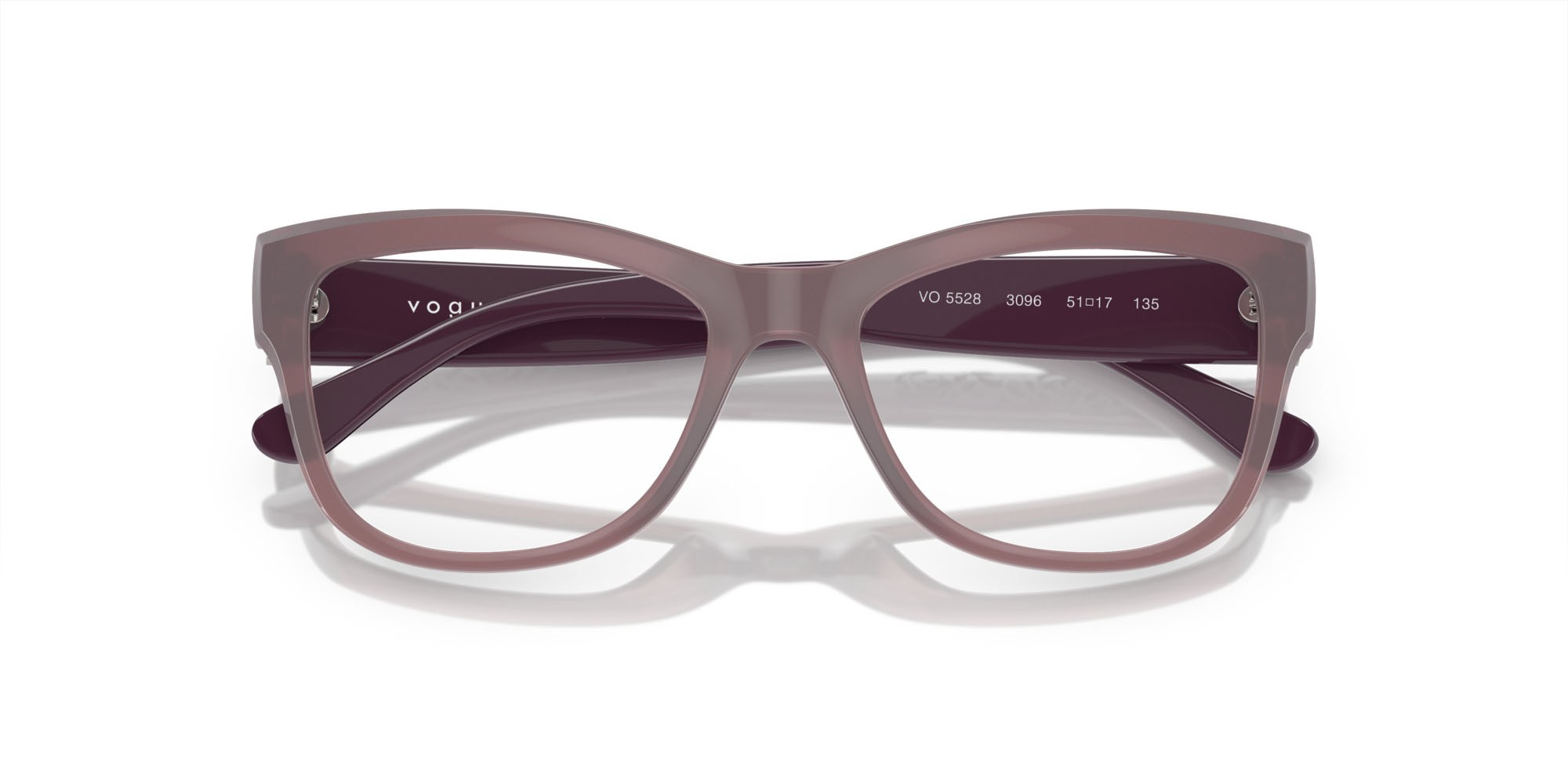 Eyeglasses Vogue VO 5528 (3096) color rosa opale shape cat eye lenses lente demo
