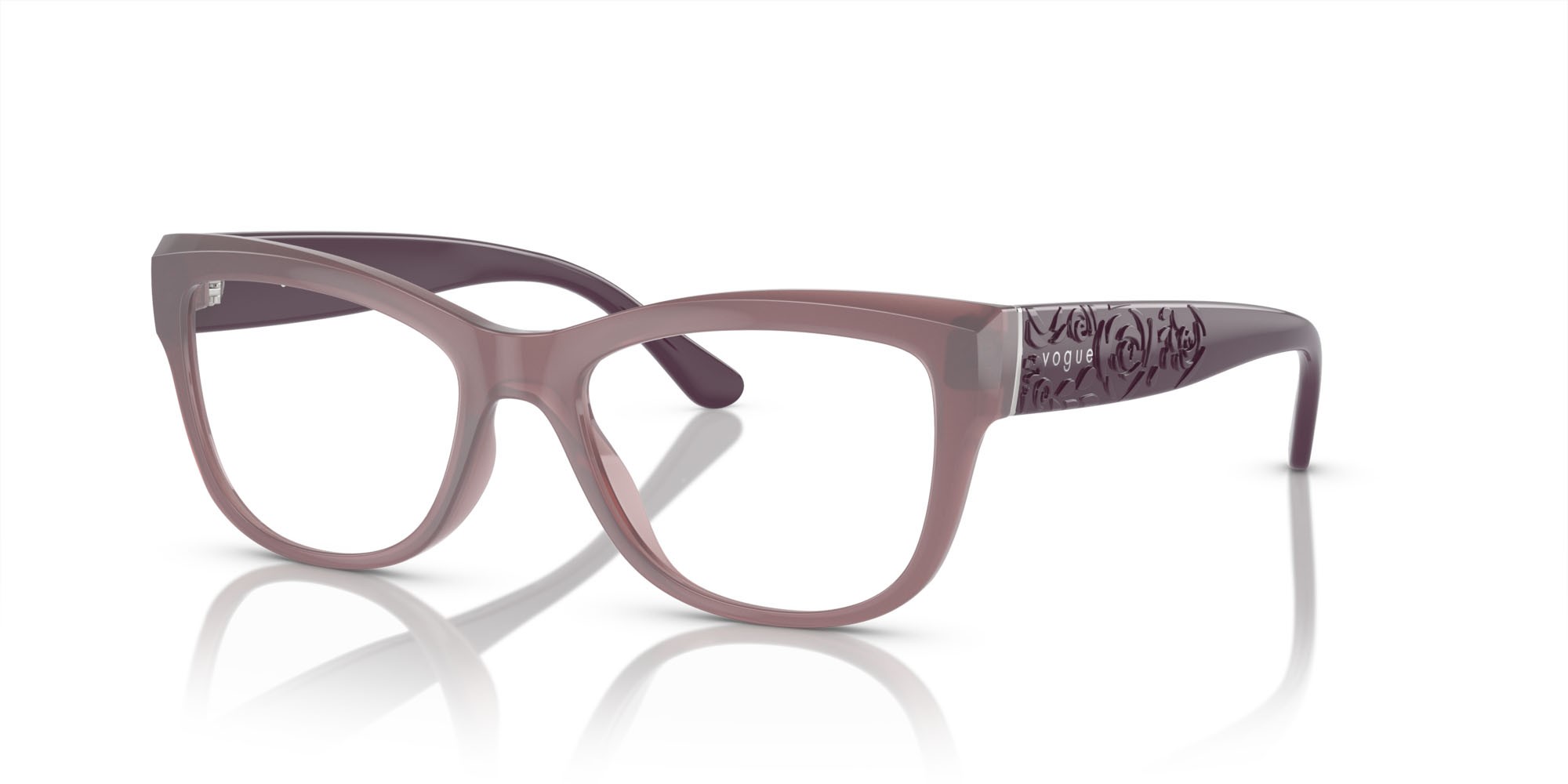 Eyeglasses Vogue VO 5528 (3096) color rosa opale shape cat eye lenses lente demo