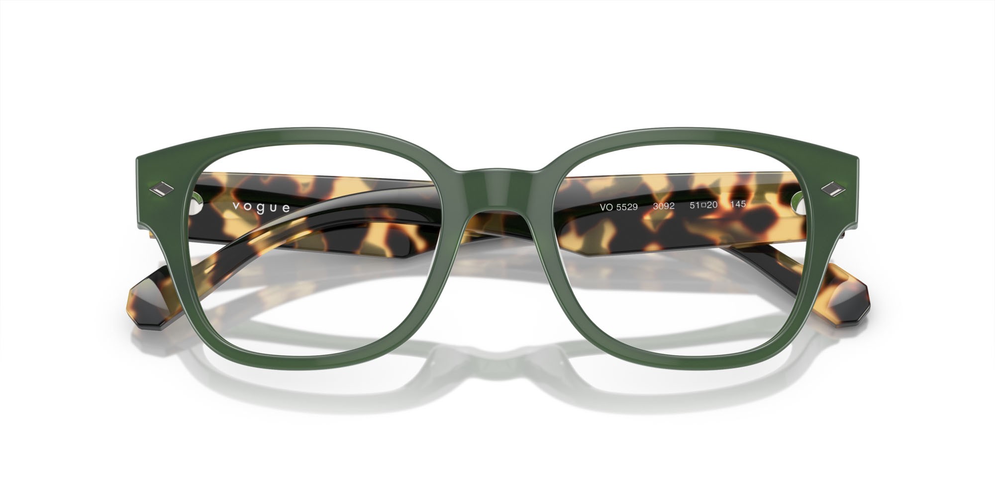 Occhiali da vista Vogue VO 5529 (3092) colore verde polvere full forma quadrato lenti lente demo