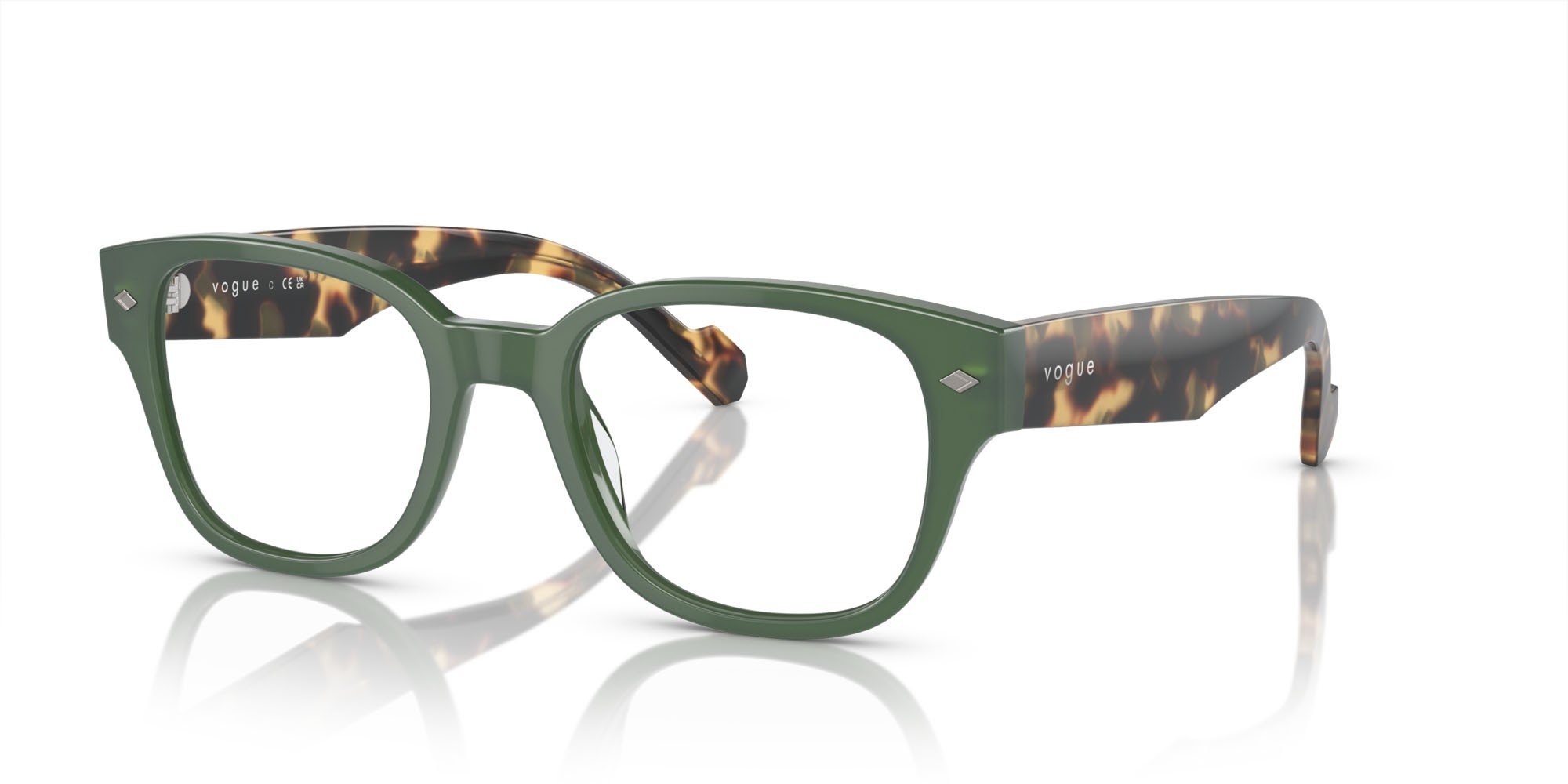 Occhiali da vista Vogue VO 5529 (3092) colore verde polvere full forma quadrato lenti lente demo