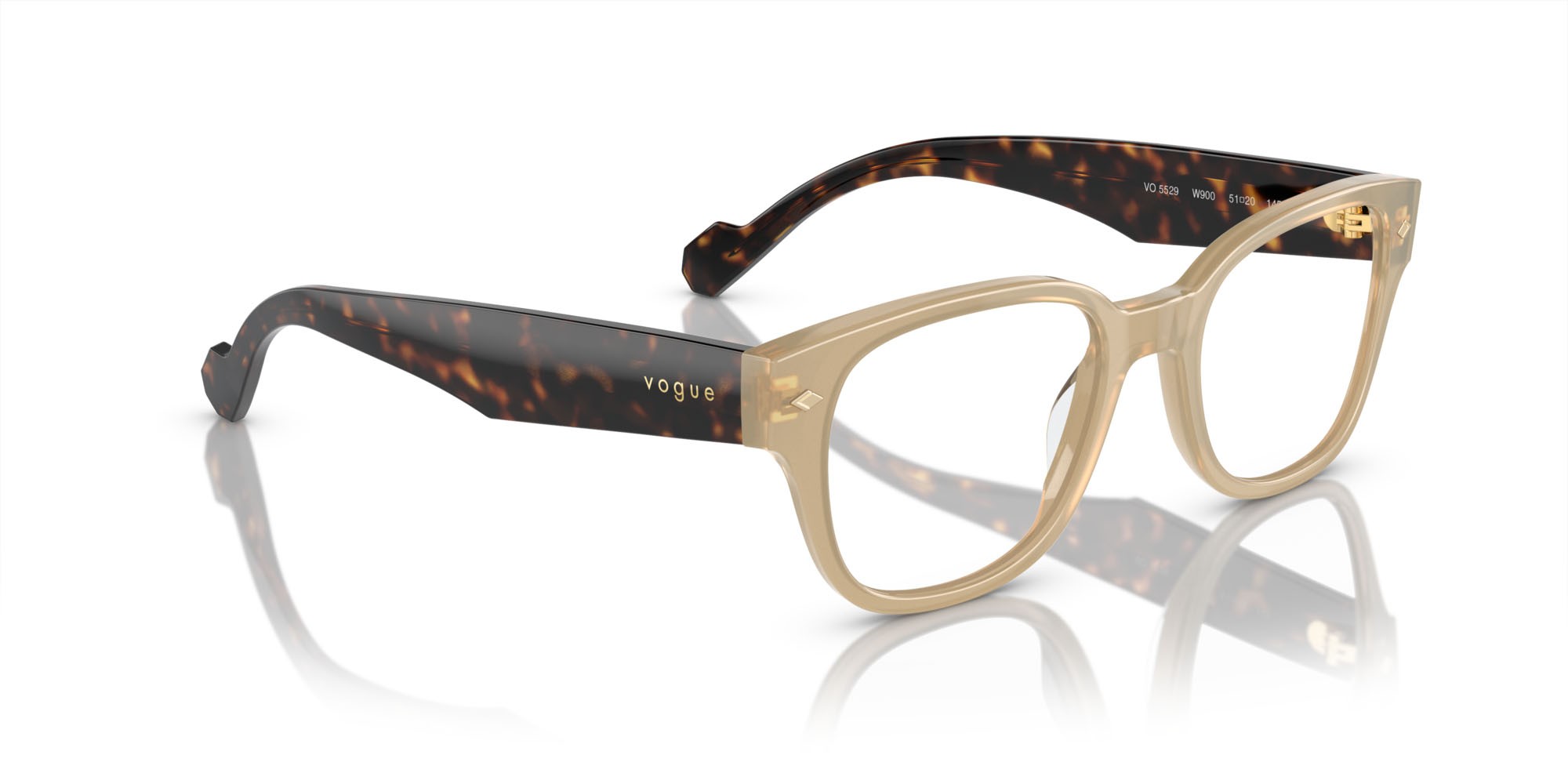 Occhiali da vista Vogue VO 5529 (W900) colore beige opalino forma quadrato lenti lente demo