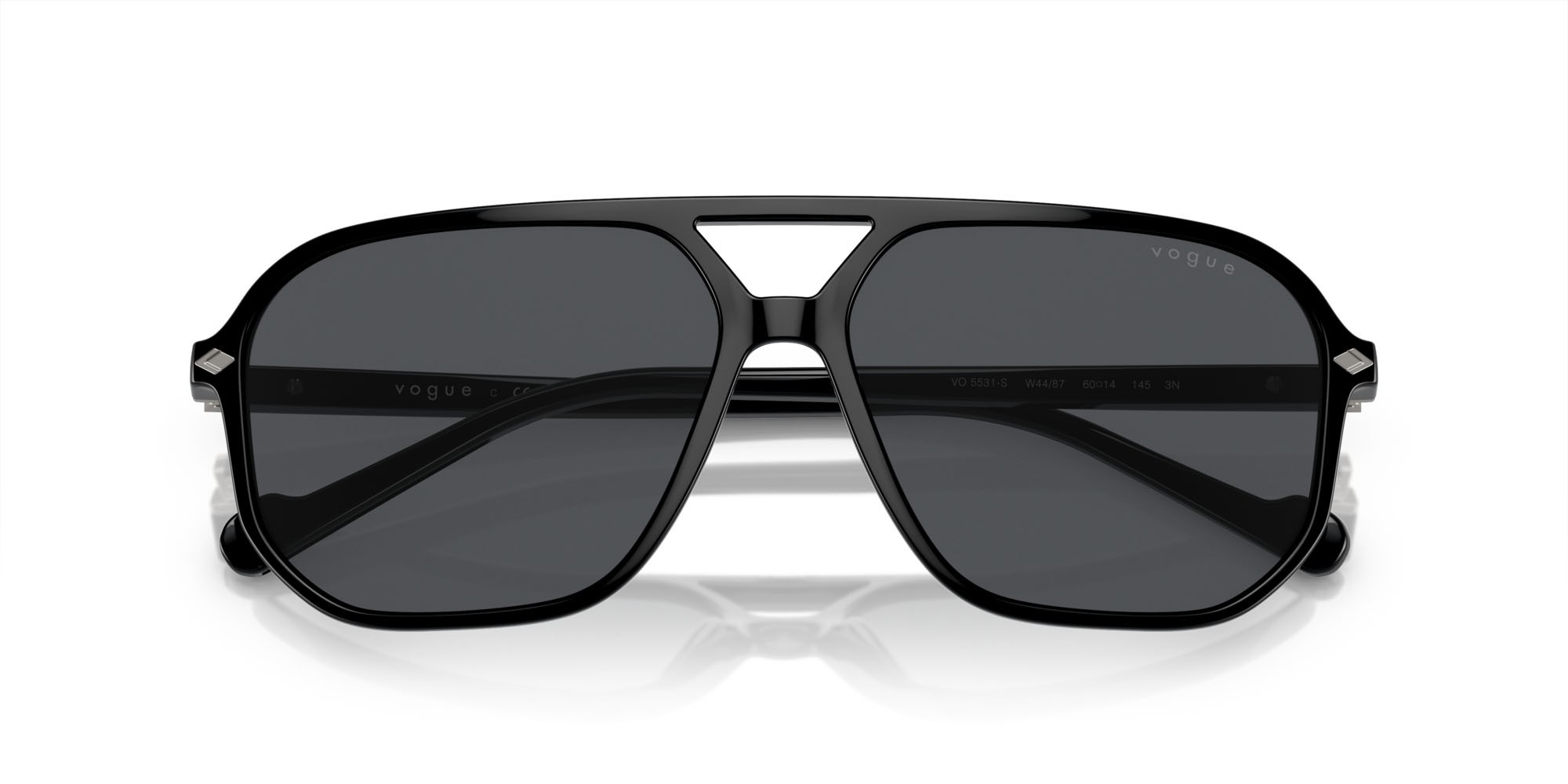 Occhiali da sole Vogue VO 5531S (W44/87) colore nero forma irregolare lenti grigio scuro