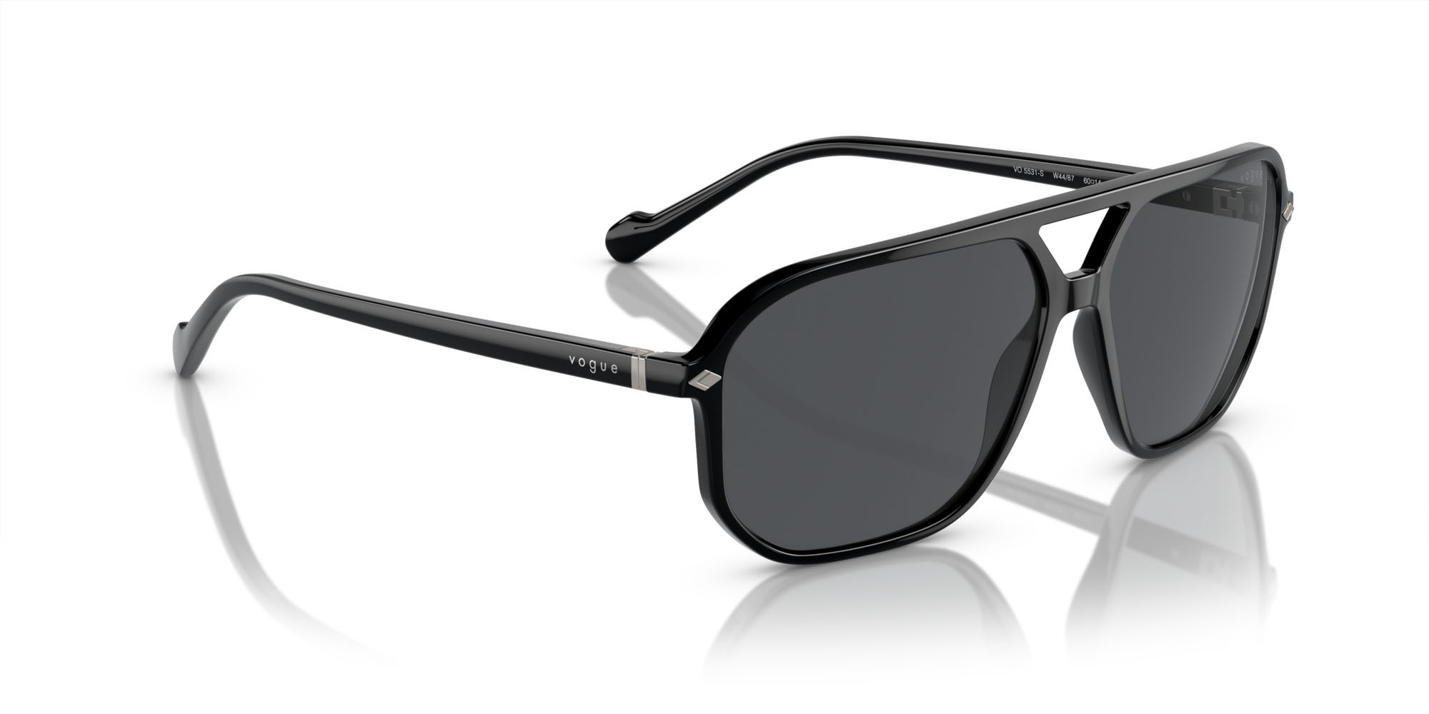 Occhiali da sole Vogue VO 5531S (W44/87) colore nero forma irregolare lenti grigio scuro