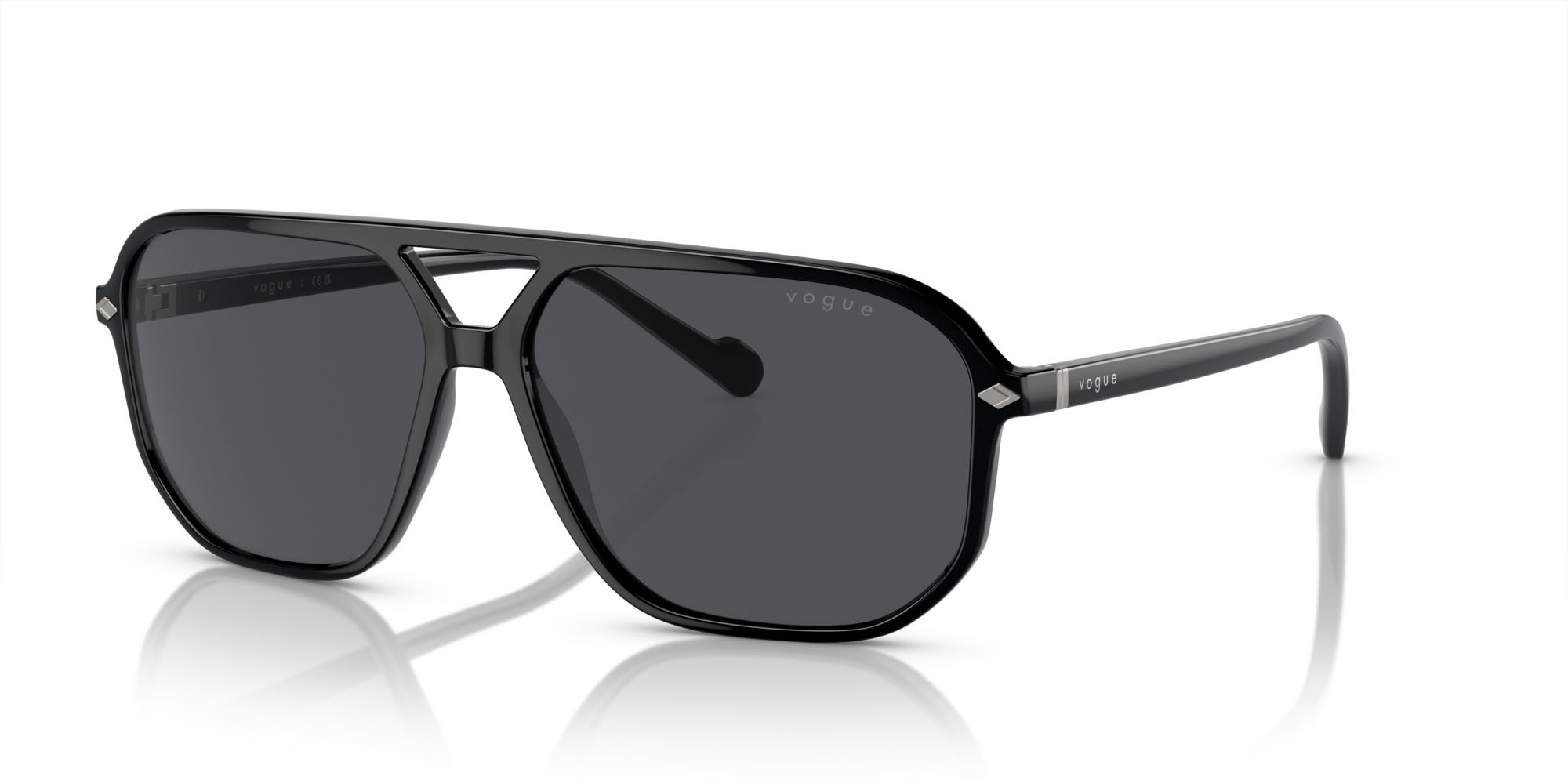 Occhiali da sole Vogue VO 5531S (W44/87) colore nero forma irregolare lenti grigio scuro