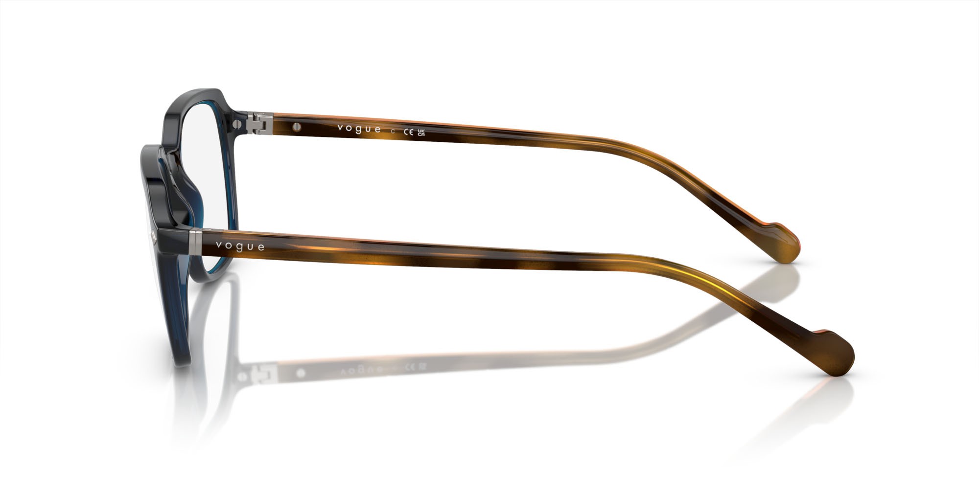 Eyeglasses Vogue VO 5532 (3111) color blu scuro trasparente shape square lenses lente demo