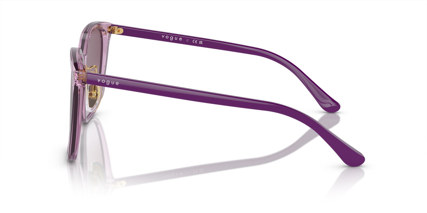 Sunglasses Vogue VO 5537SD (29228H) color viola trasparente shape square lenses sfumato viola