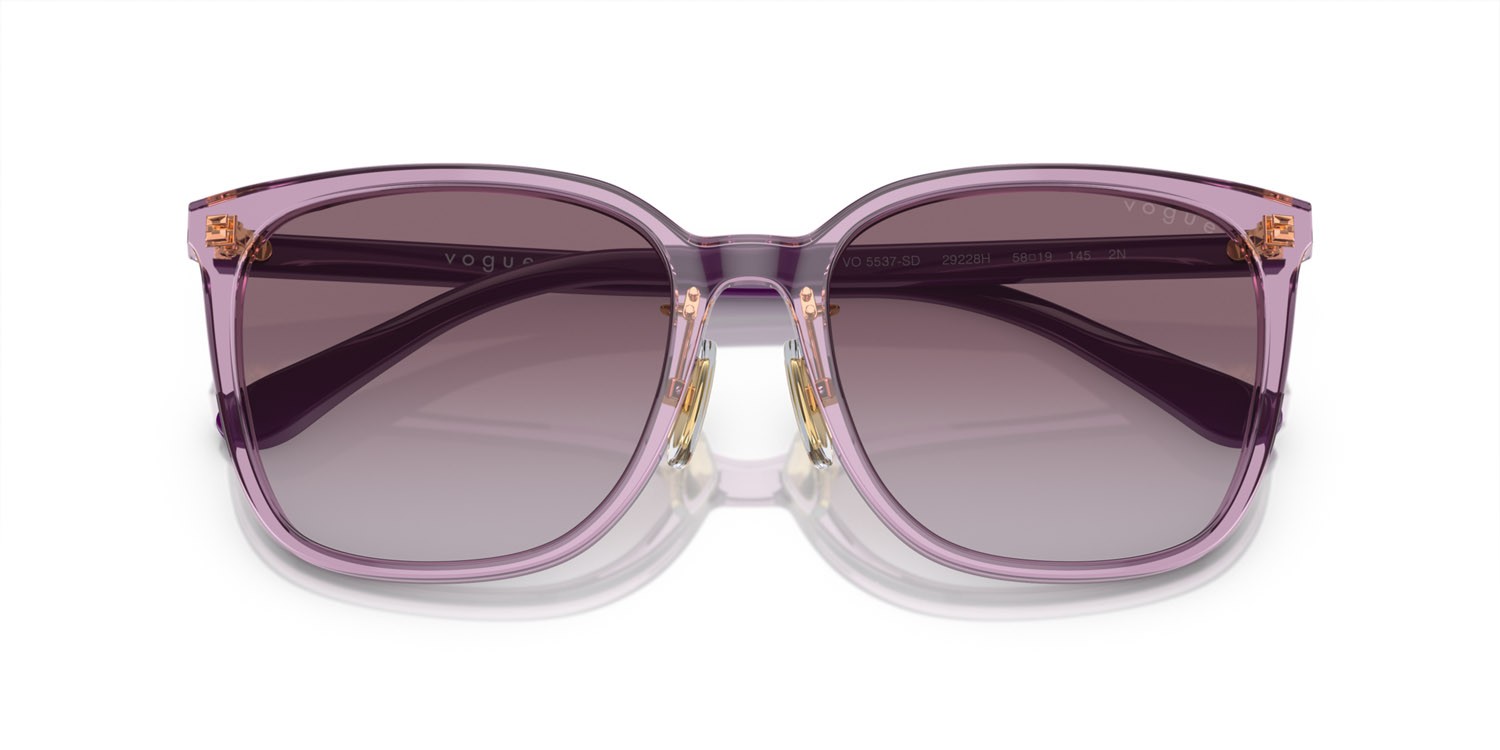 Sunglasses Vogue VO 5537SD (29228H) color viola trasparente shape square lenses sfumato viola