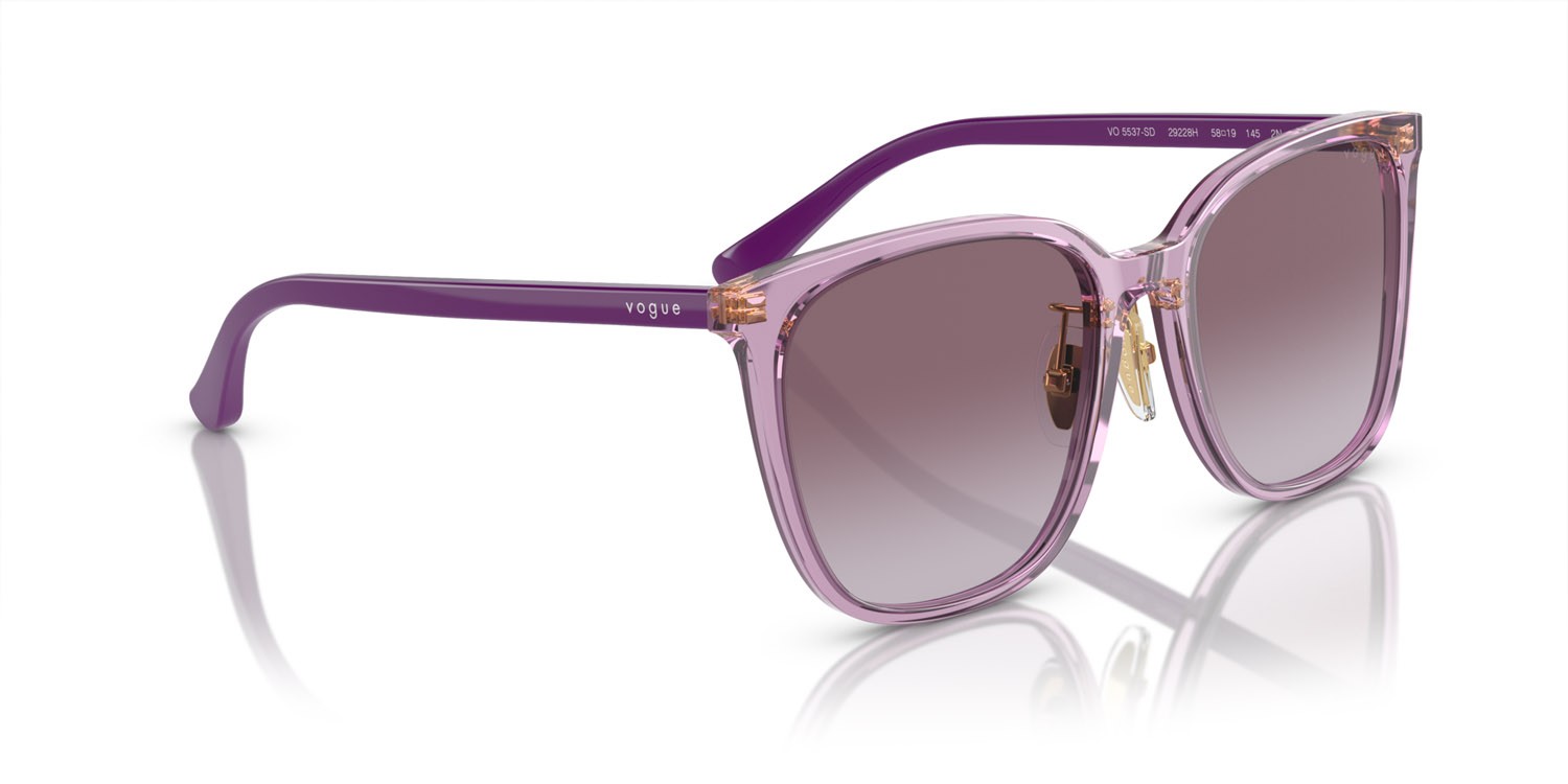 Sunglasses Vogue VO 5537SD (29228H) color viola trasparente shape square lenses sfumato viola