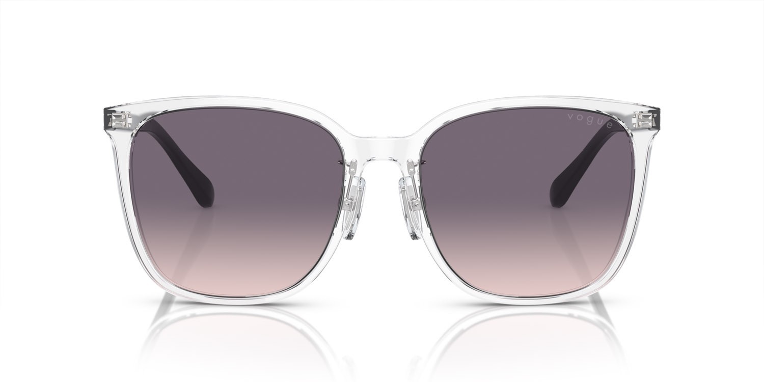 Sunglasses Vogue VO 5537SD (W74536) color trasparente shape square lenses rosa sfumato viola scuro