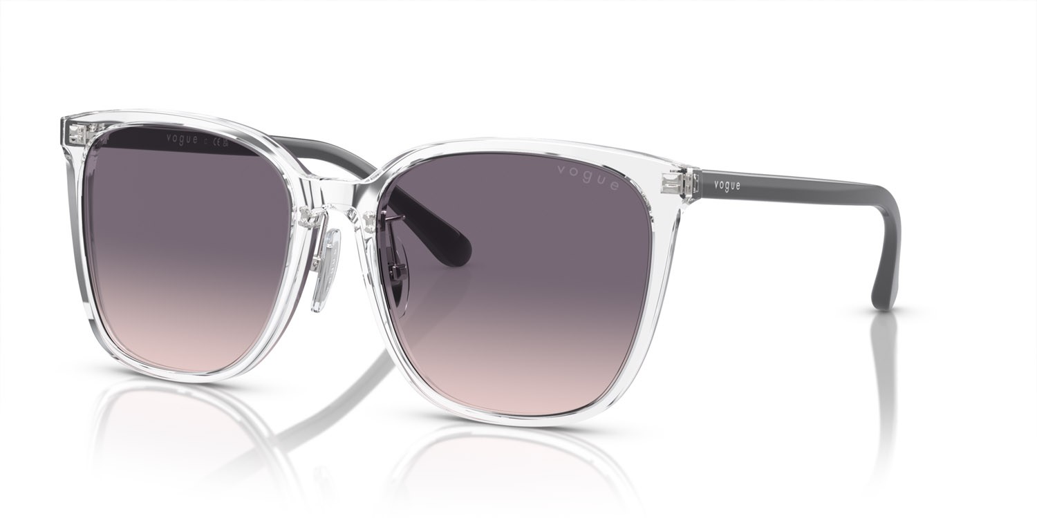 Sunglasses Vogue VO 5537SD (W74536) color trasparente shape square lenses rosa sfumato viola scuro