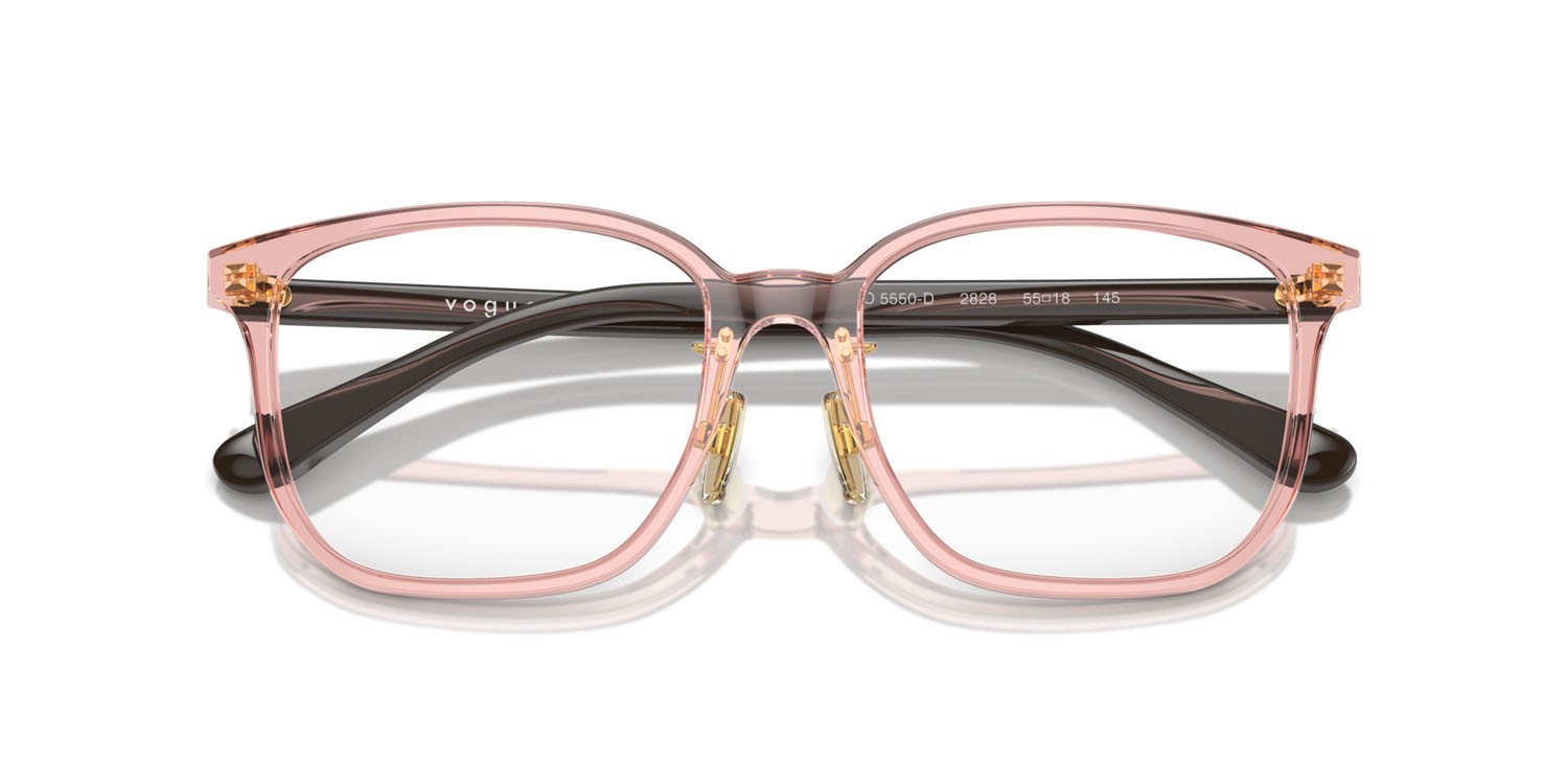 Eyeglasses Vogue VO 5550D (2828) color rosa trasparente shape square lenses lente demo