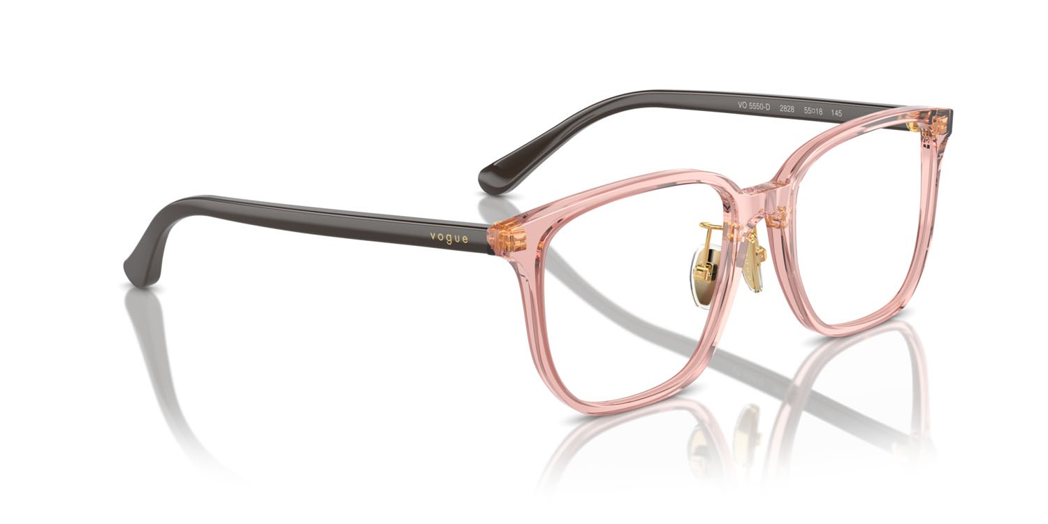 Eyeglasses Vogue VO 5550D (2828) color rosa trasparente shape square lenses lente demo