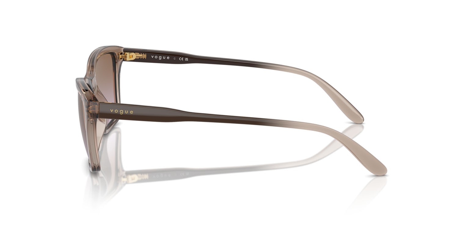Occhiali da sole Vogue VO 5551S (294068) colore marrone trasparente forma quadrato lenti violetto sfumato marrone
