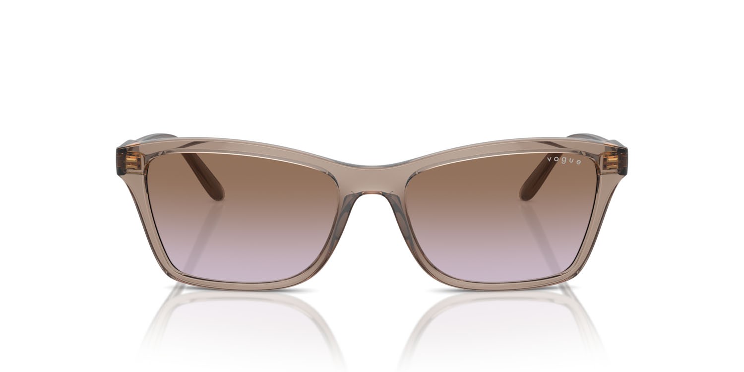 Occhiali da sole Vogue VO 5551S (294068) colore marrone trasparente forma quadrato lenti violetto sfumato marrone