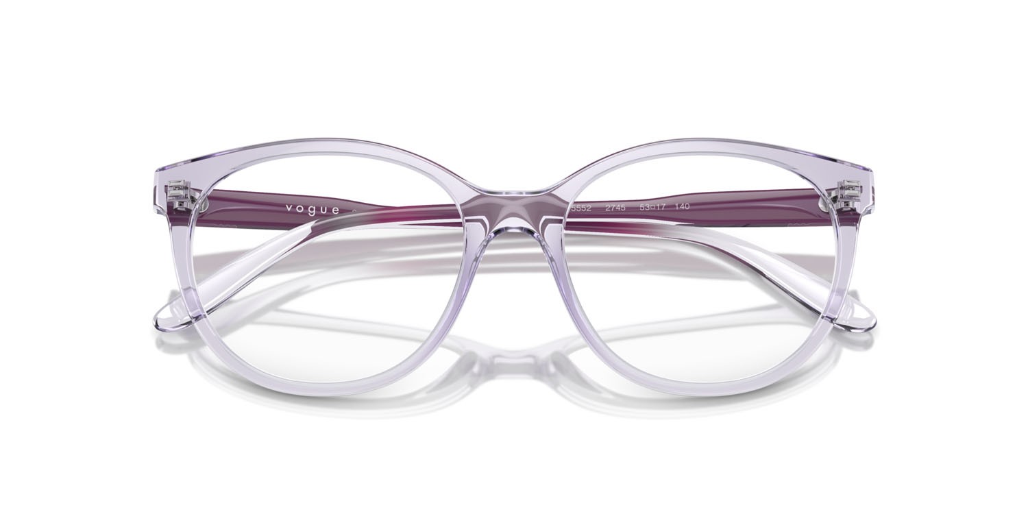 Brillen Vogue VO 5552 (2745) farbe viola trasparente form pantos gläser lente demo