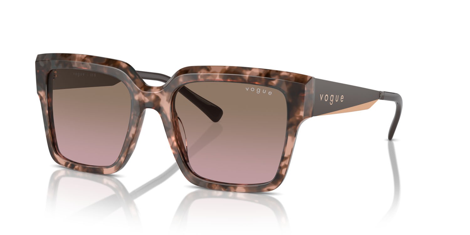 Sunglasses Vogue VO 5553S (314514) color rosa tartarugato shape square lenses rosa sfumato marrone